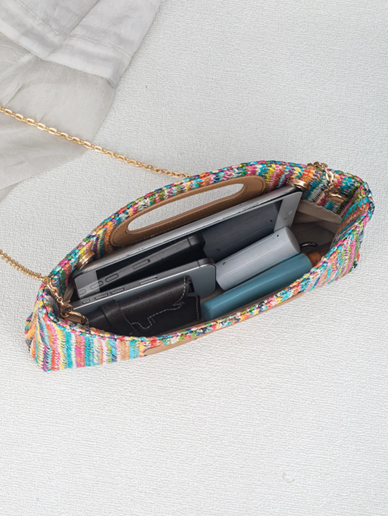 Colorful Straw Tote Bag For Vacation - Image 6