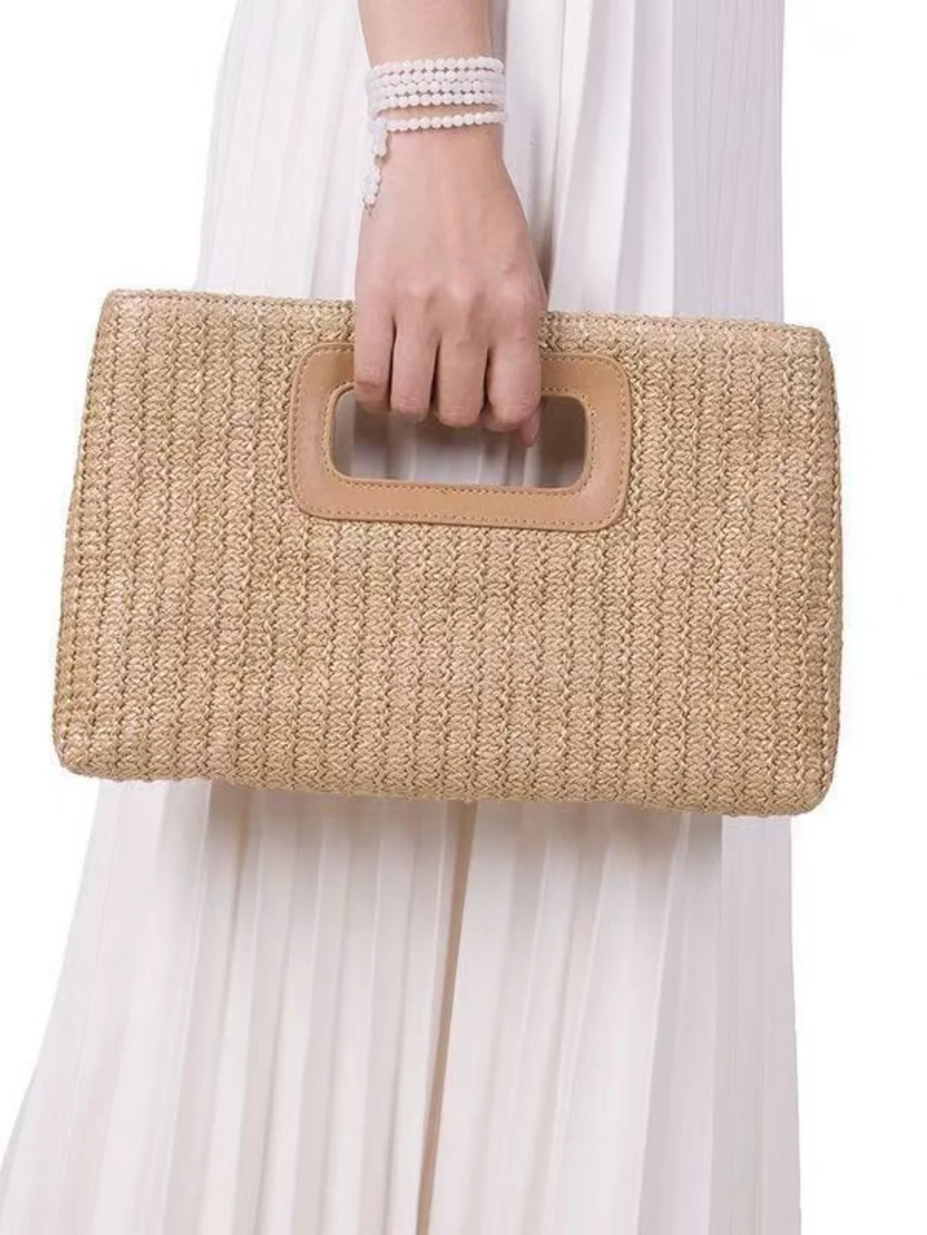 Colorful Straw Tote Bag For Vacation - Image 7