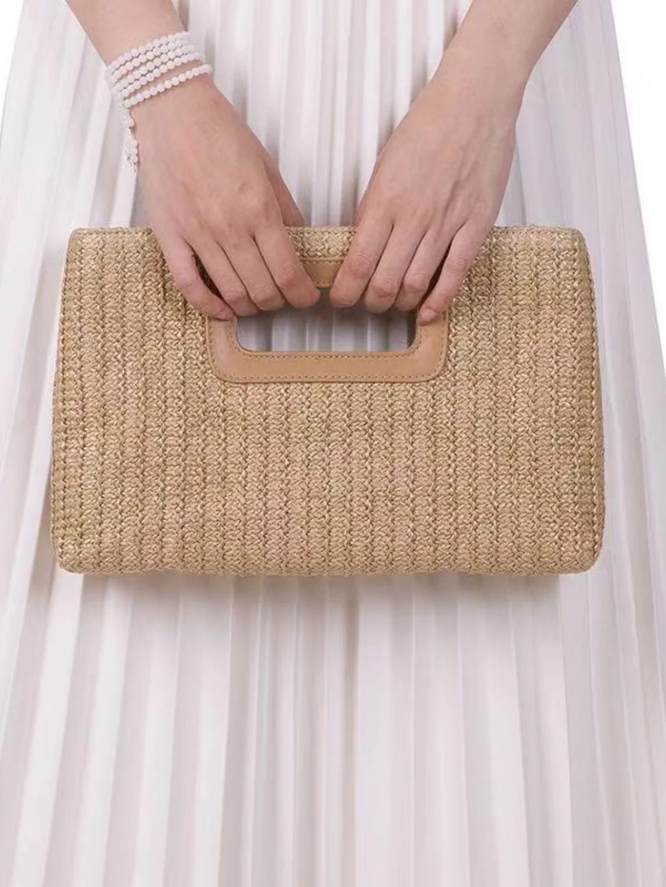 Colorful Straw Tote Bag For Vacation - Image 8