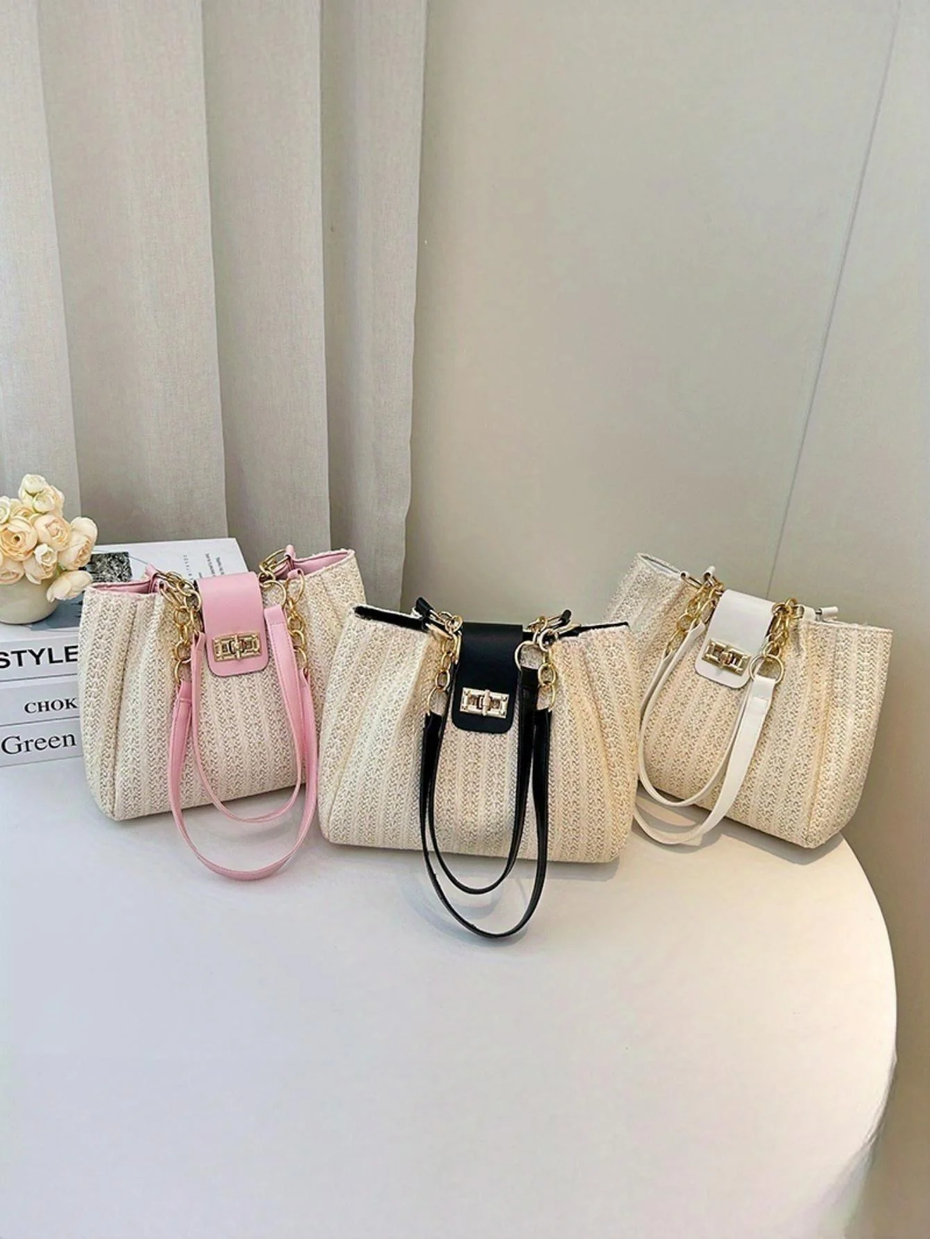 Holiday Straw Tote Bag - Image 10
