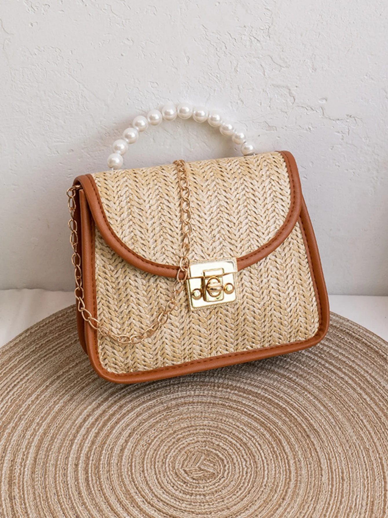 Vacation Straw Beaded Crossbody Bag - Image 2