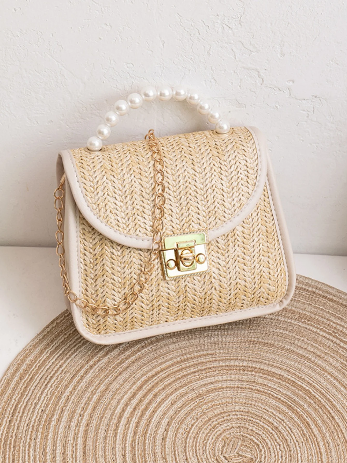 Vacation Straw Beaded Crossbody Bag - Image 6