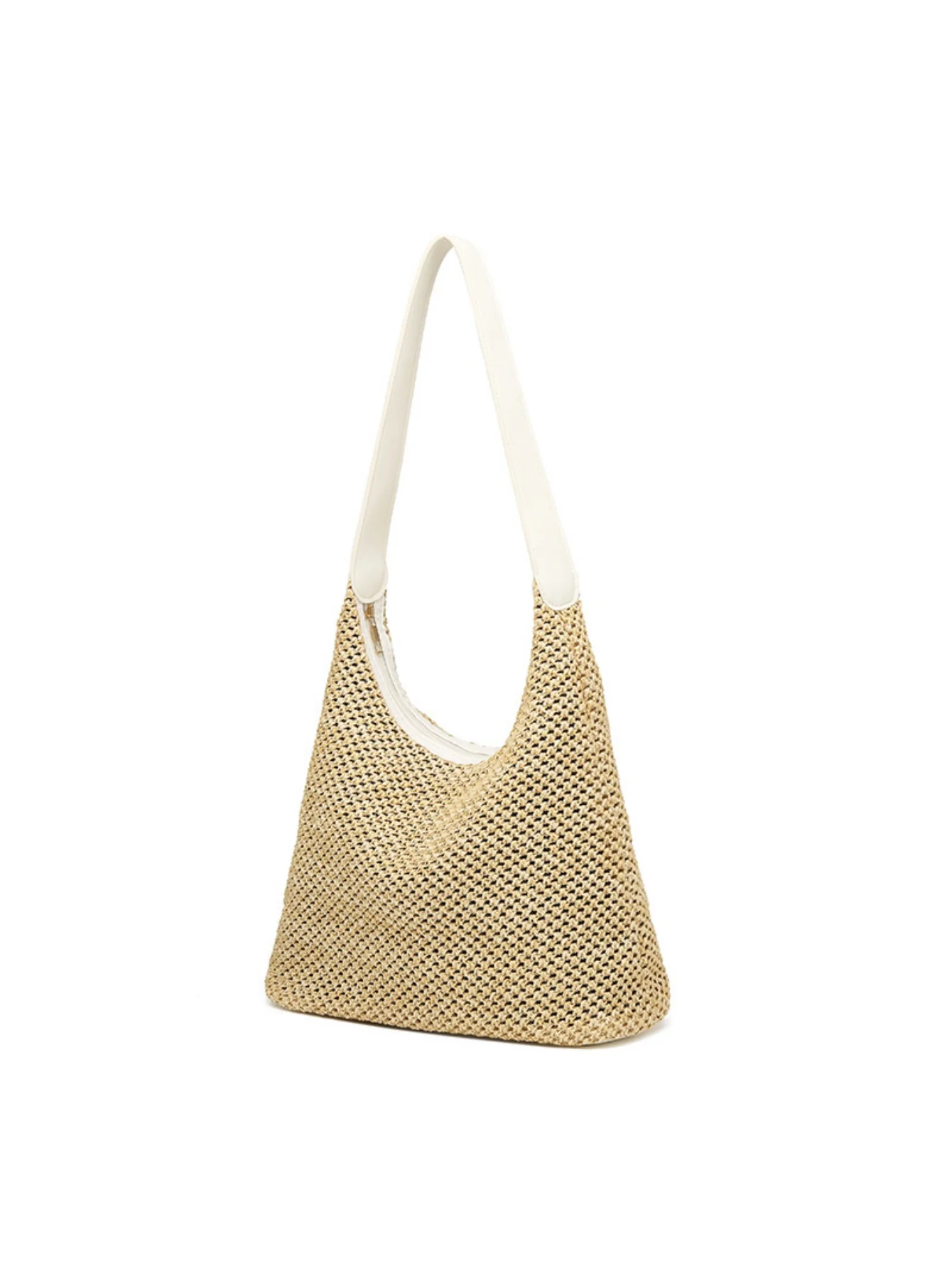 Solid Color Straw Shoulder Bag For Vacation - Image 9