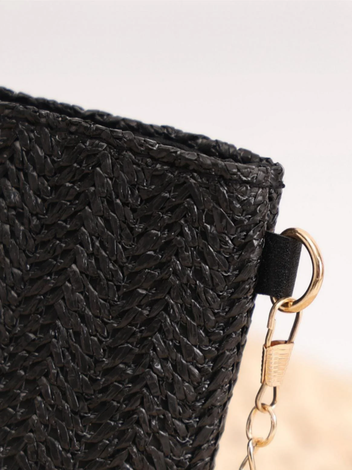 Solid Color Straw Crossbody Bag For Vacation - Image 5