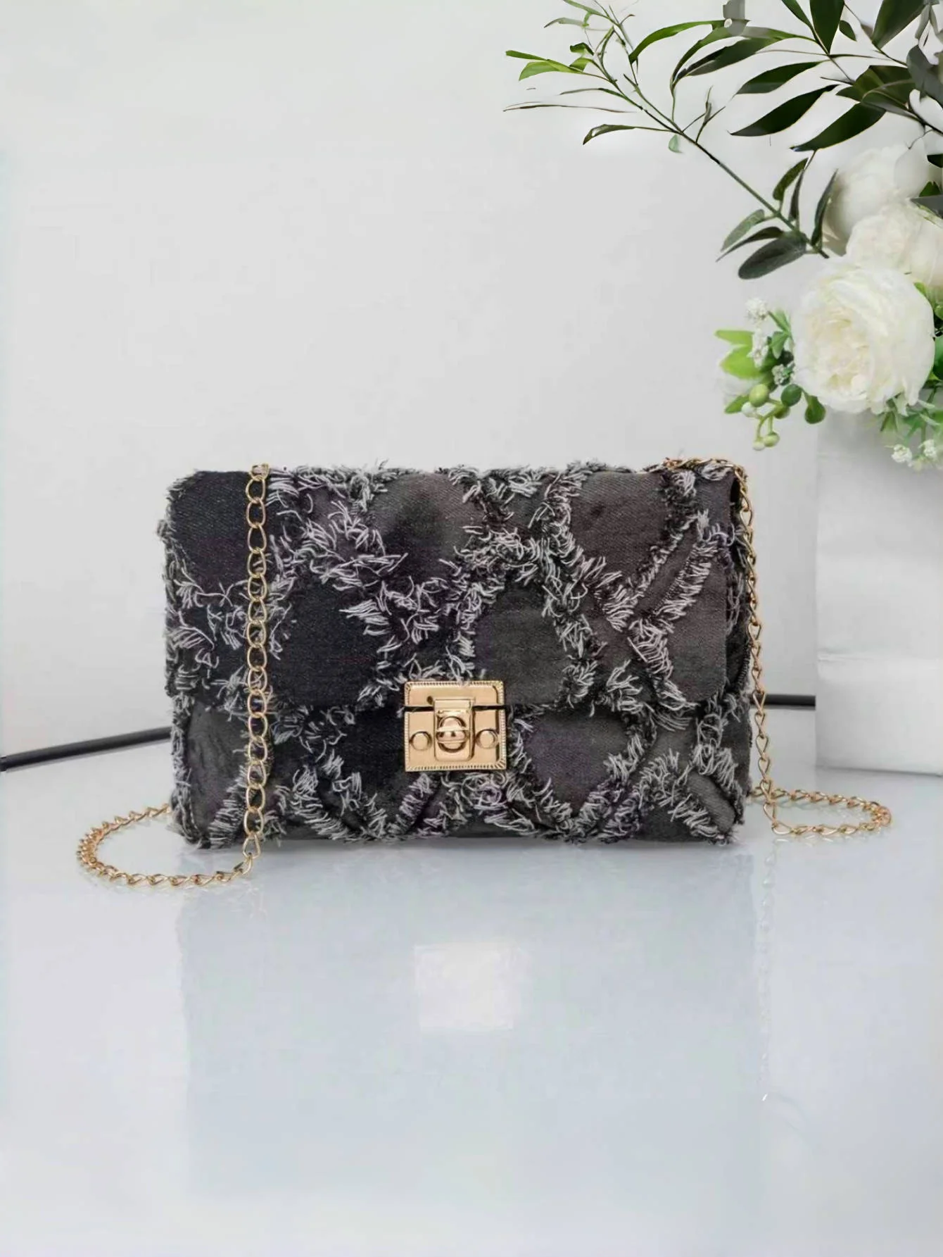 Denim Crossbody Bag - Image 6