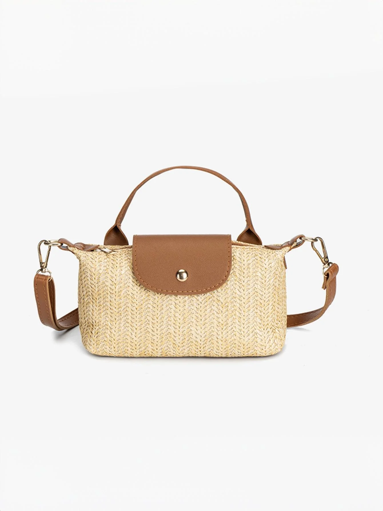 Vacation Patchwork Straw Crossbody Bag