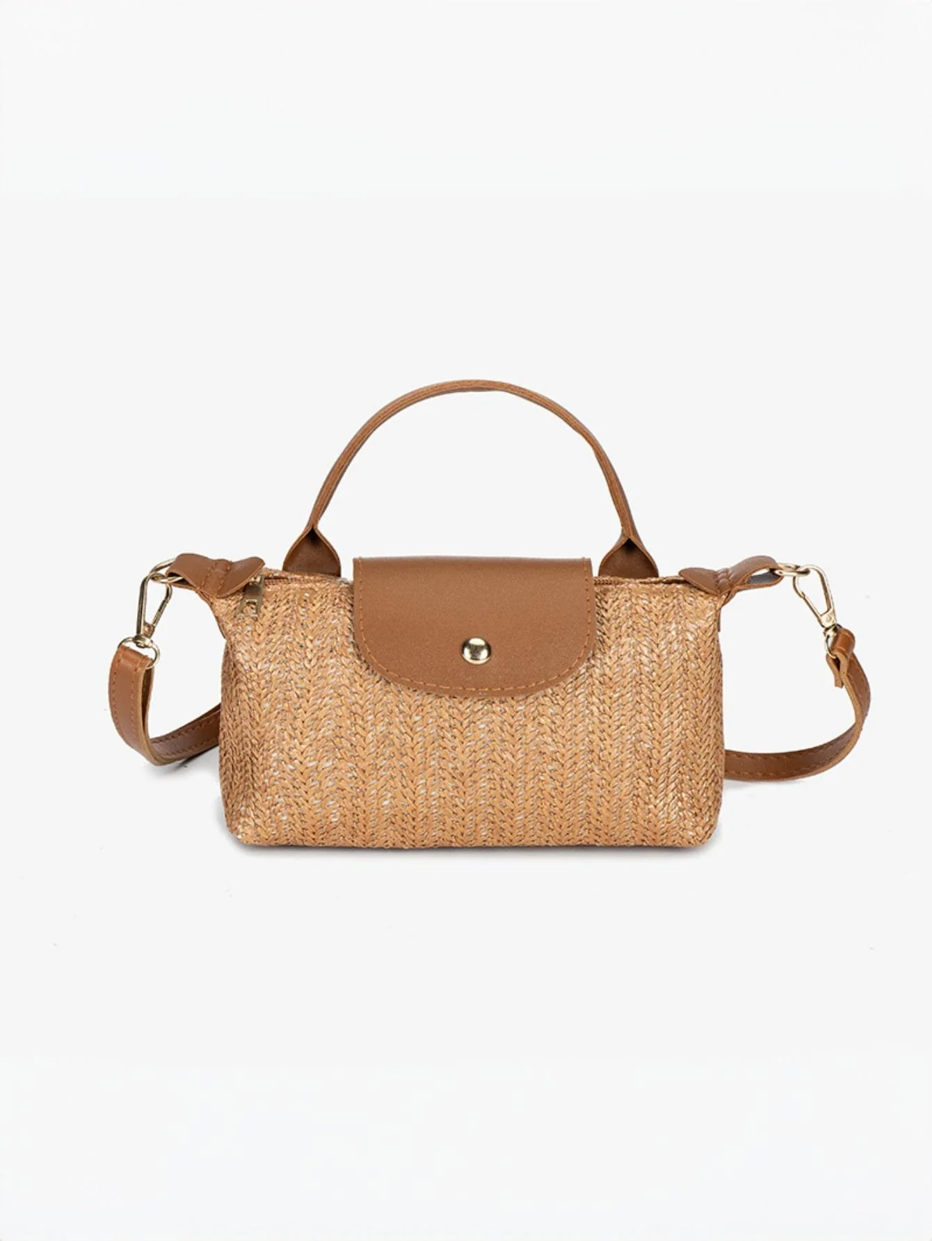 Vacation Patchwork Straw Crossbody Bag - Image 10