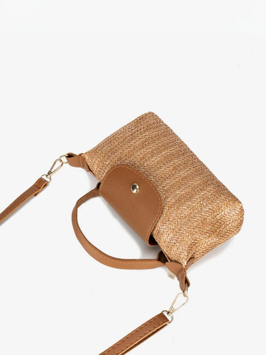 Vacation Patchwork Straw Crossbody Bag - Image 11