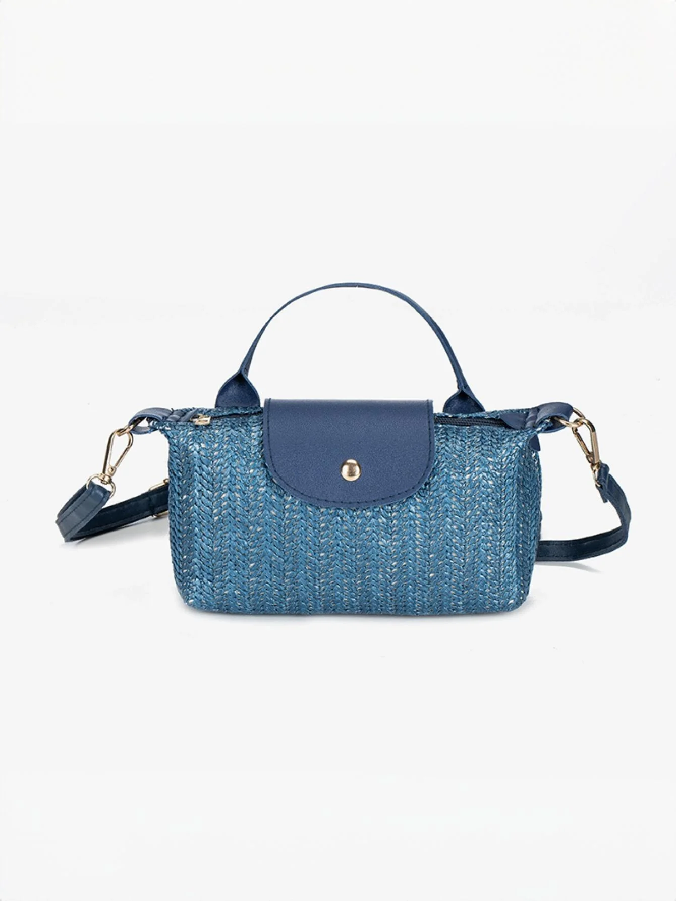 Vacation Patchwork Straw Crossbody Bag - Image 12