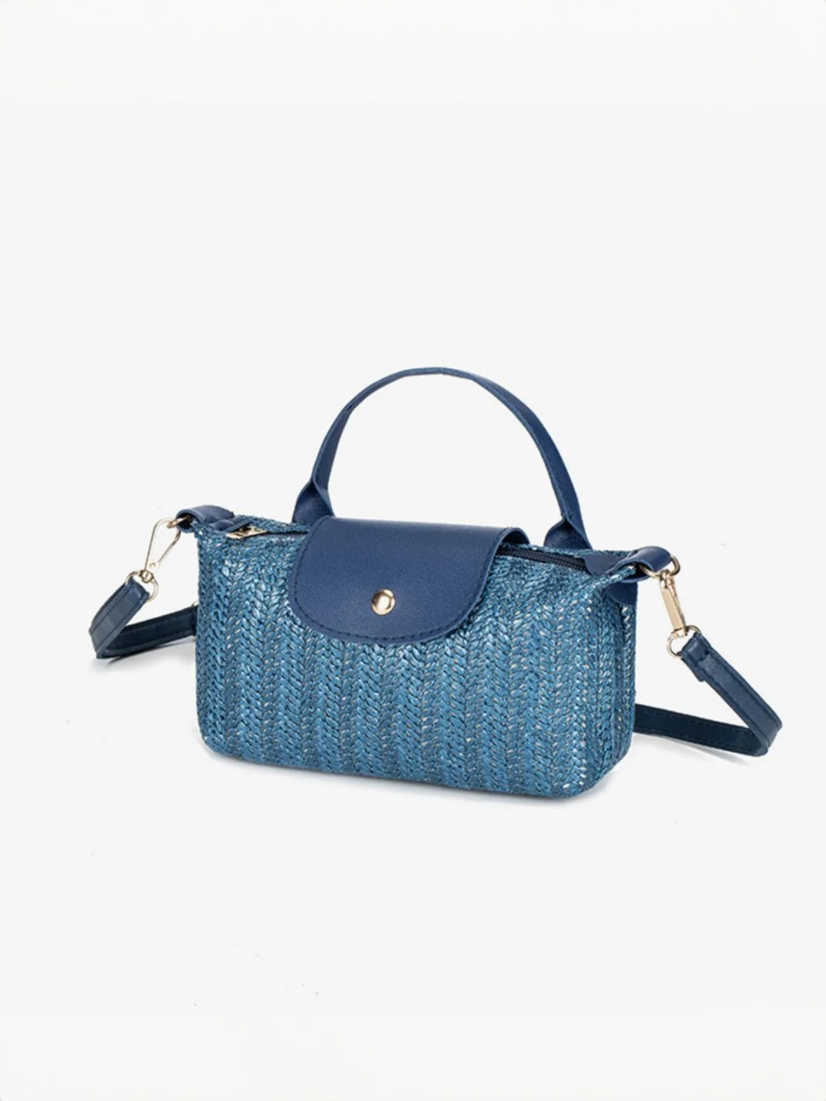 Vacation Patchwork Straw Crossbody Bag - Image 13
