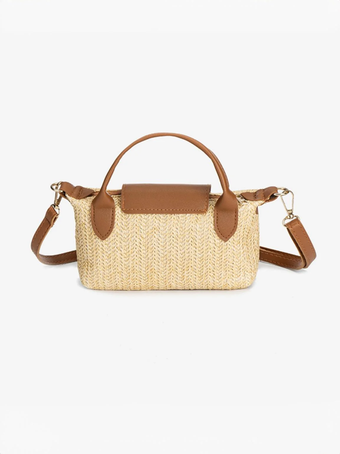 Vacation Patchwork Straw Crossbody Bag - Image 7