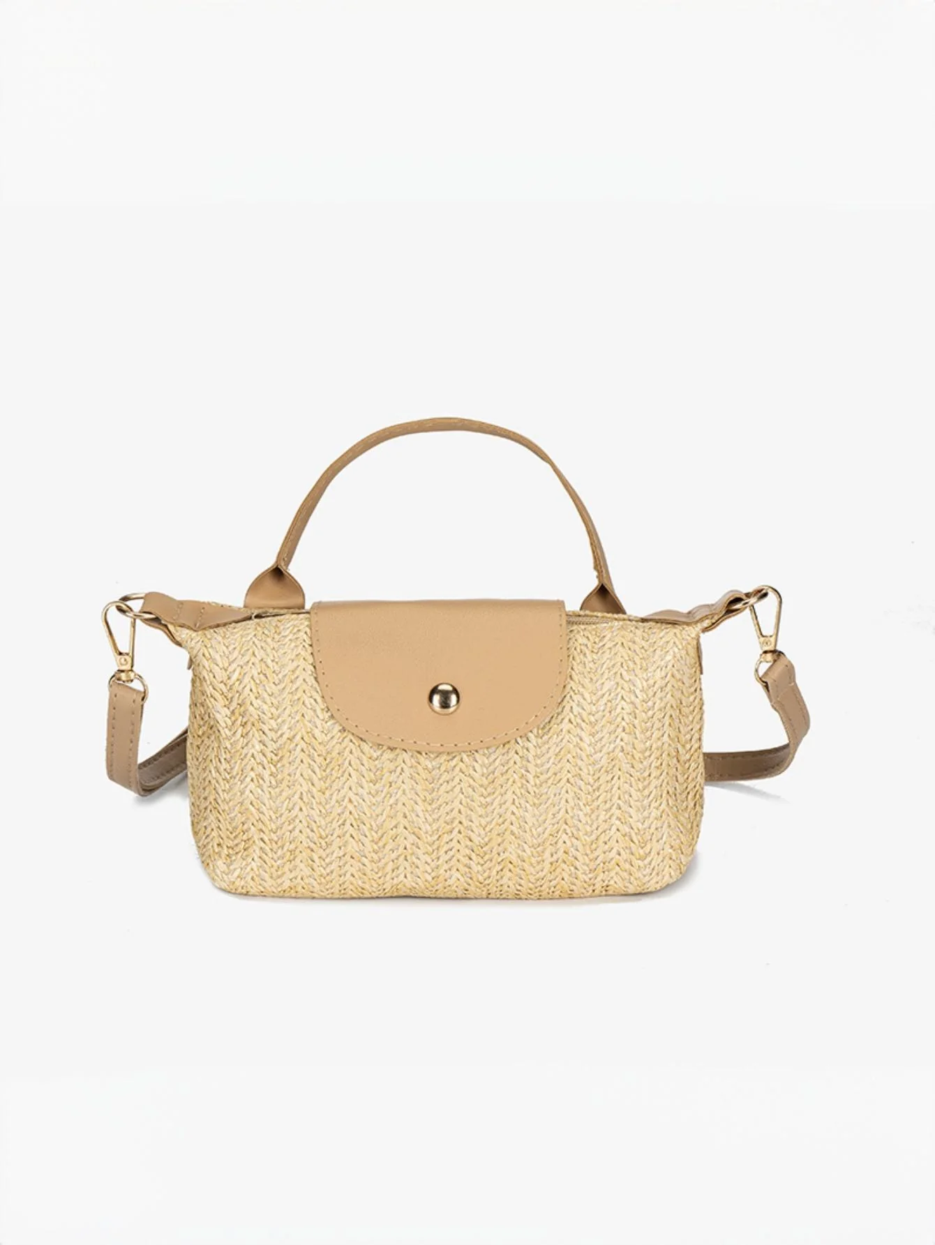 Vacation Patchwork Straw Crossbody Bag - Image 8