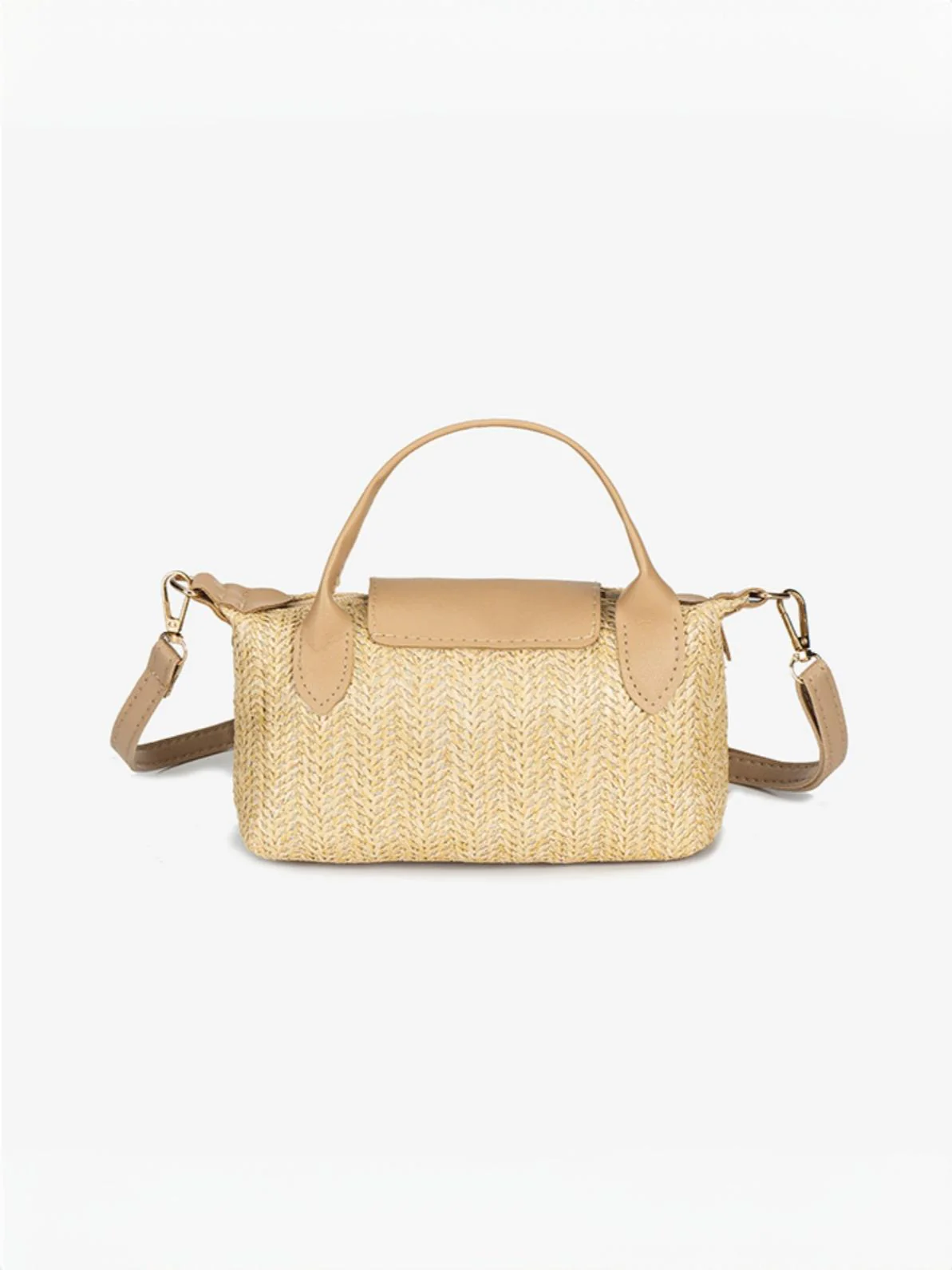 Vacation Patchwork Straw Crossbody Bag - Image 9