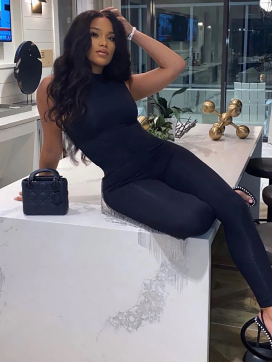 Slim-fit Round Neck Sleeveless Jumpsuit - Image 7