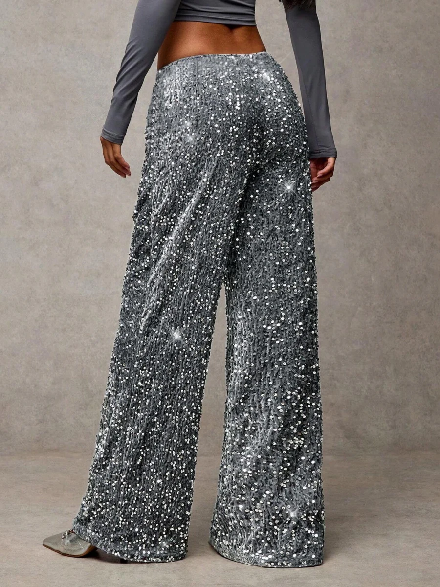 Drawstring Slimming Stretch Straight Leg Trousers - Image 2