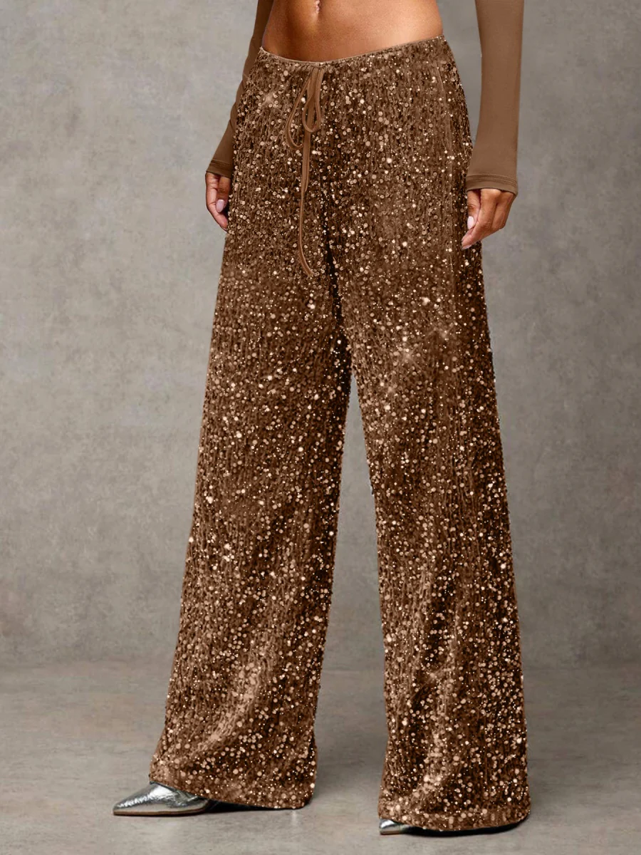 Drawstring Slimming Stretch Straight Leg Trousers - Image 20