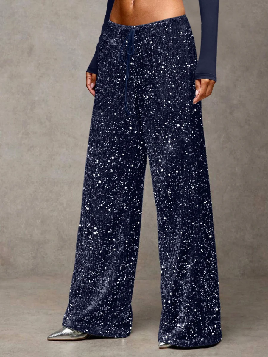 Drawstring Slimming Stretch Straight Leg Trousers - Image 24