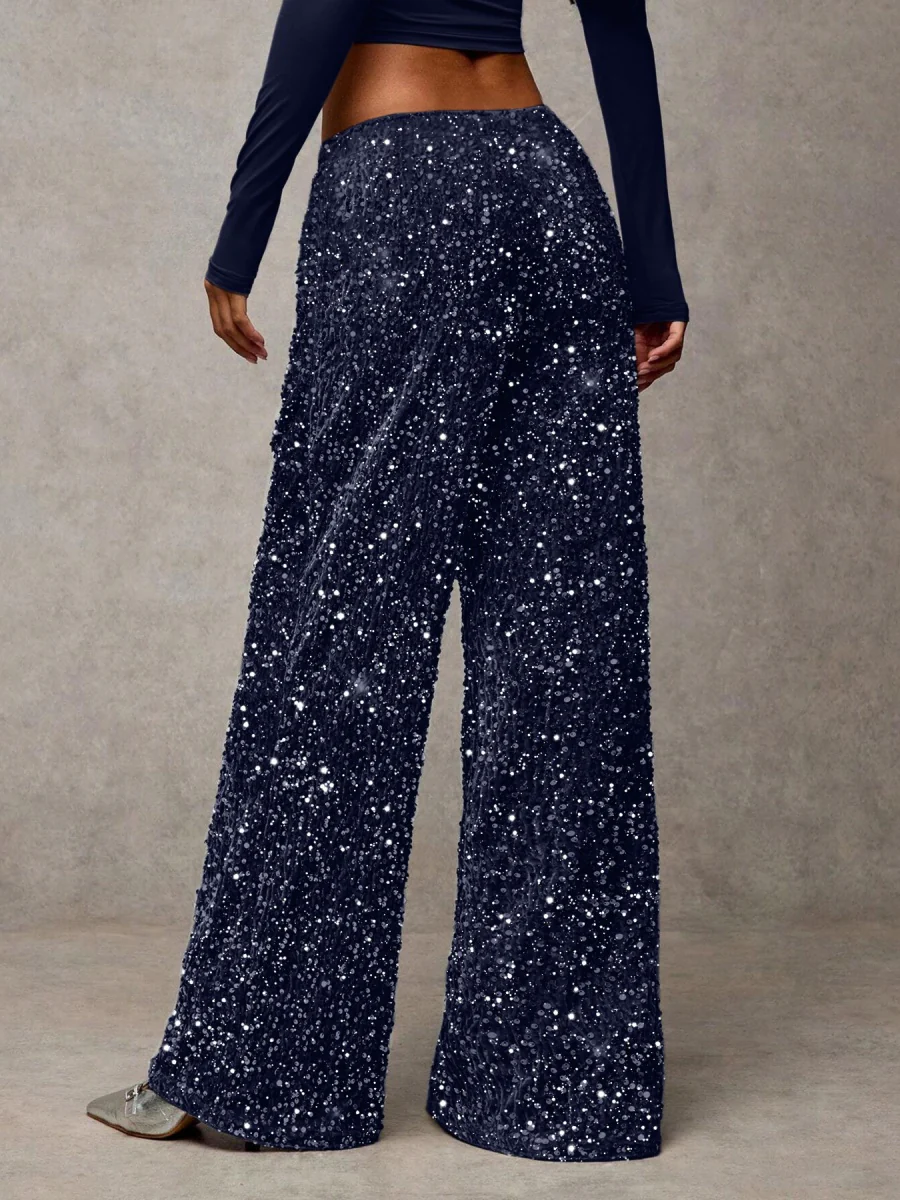 Drawstring Slimming Stretch Straight Leg Trousers - Image 25