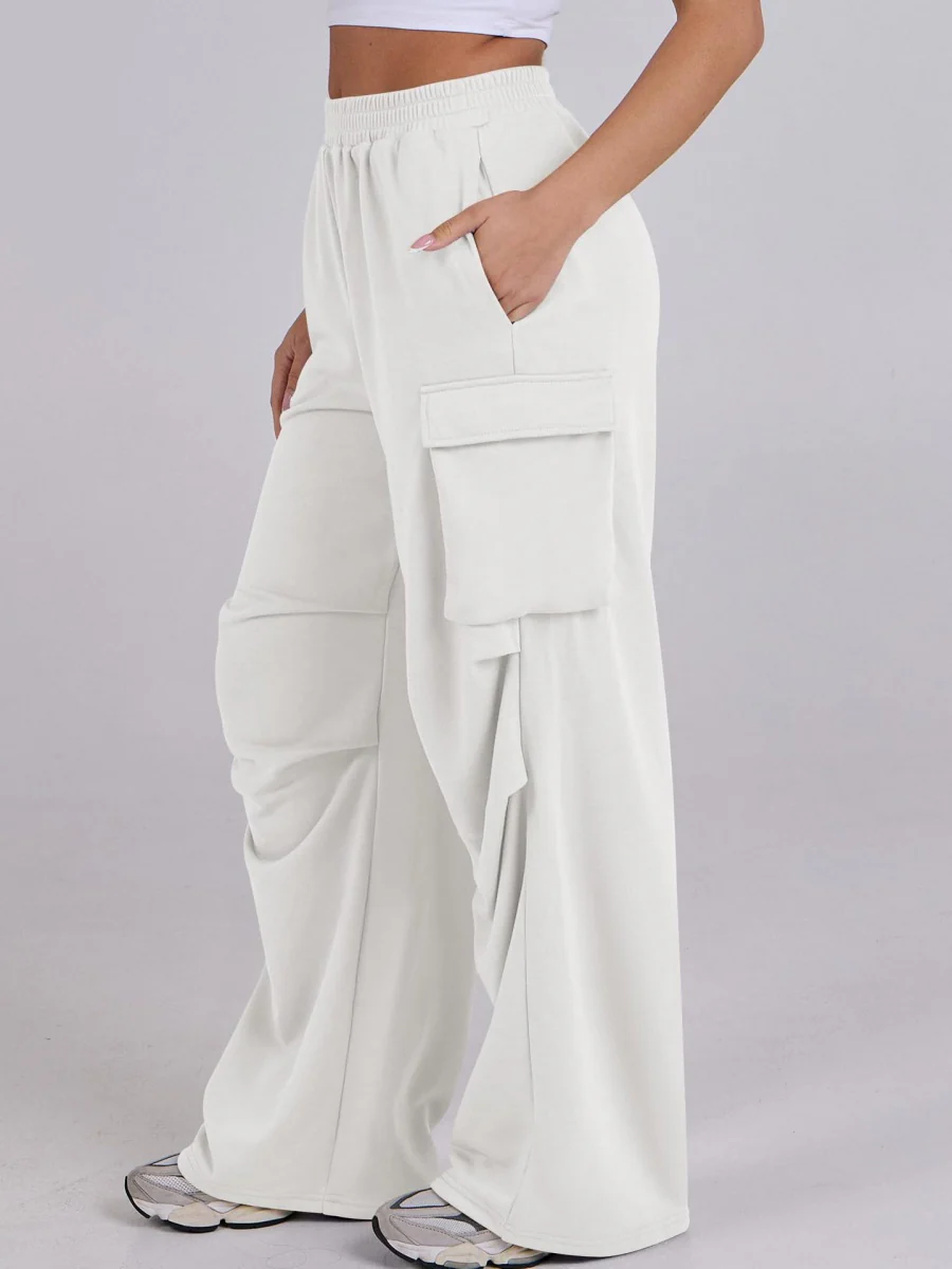 Loose-fitting Straight-leg Wide-leg Casual Cargo Pants