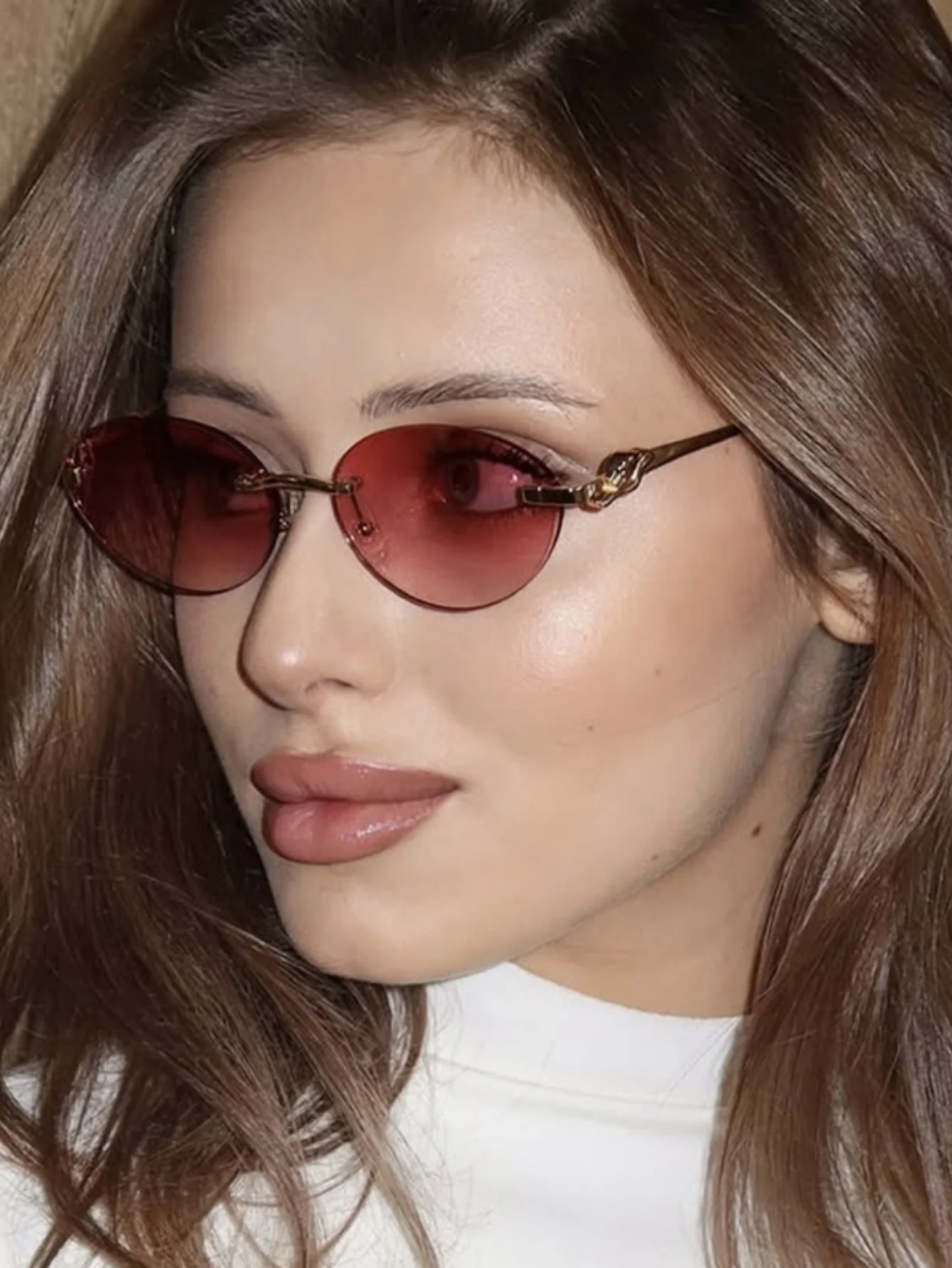 Frameless Oval Sunglasses