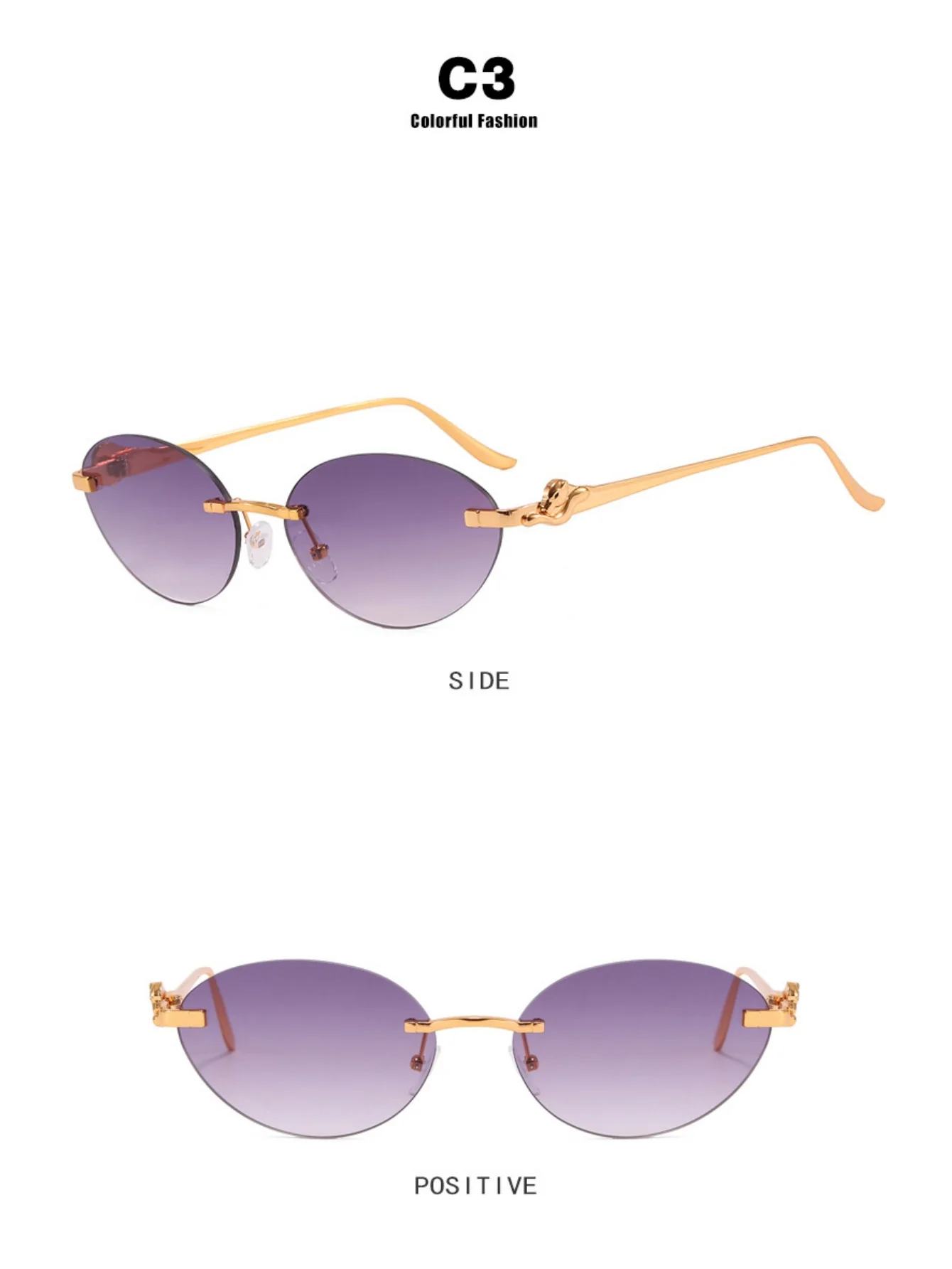 Frameless Oval Sunglasses - Image 10