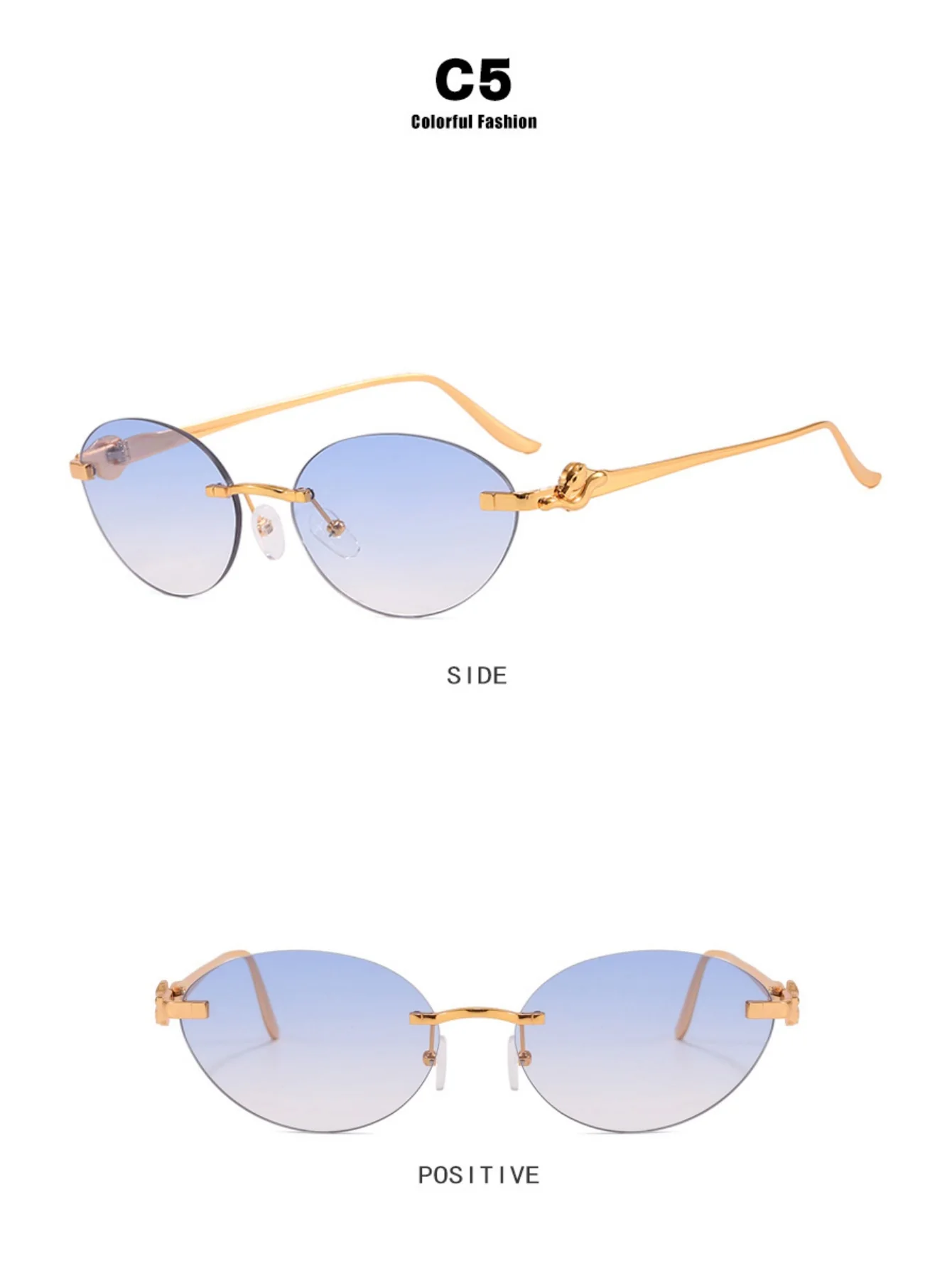Frameless Oval Sunglasses - Image 14