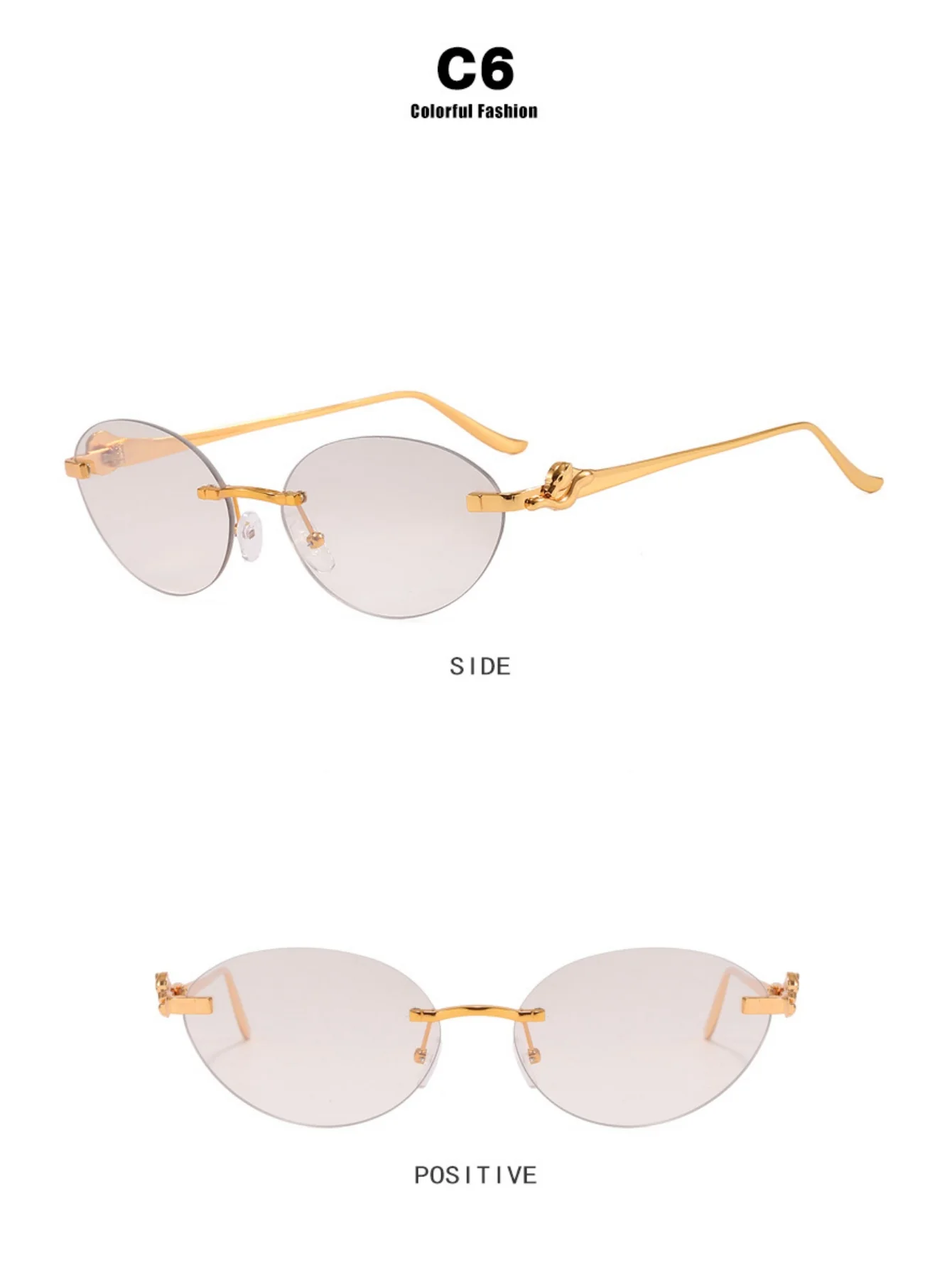 Frameless Oval Sunglasses - Image 16
