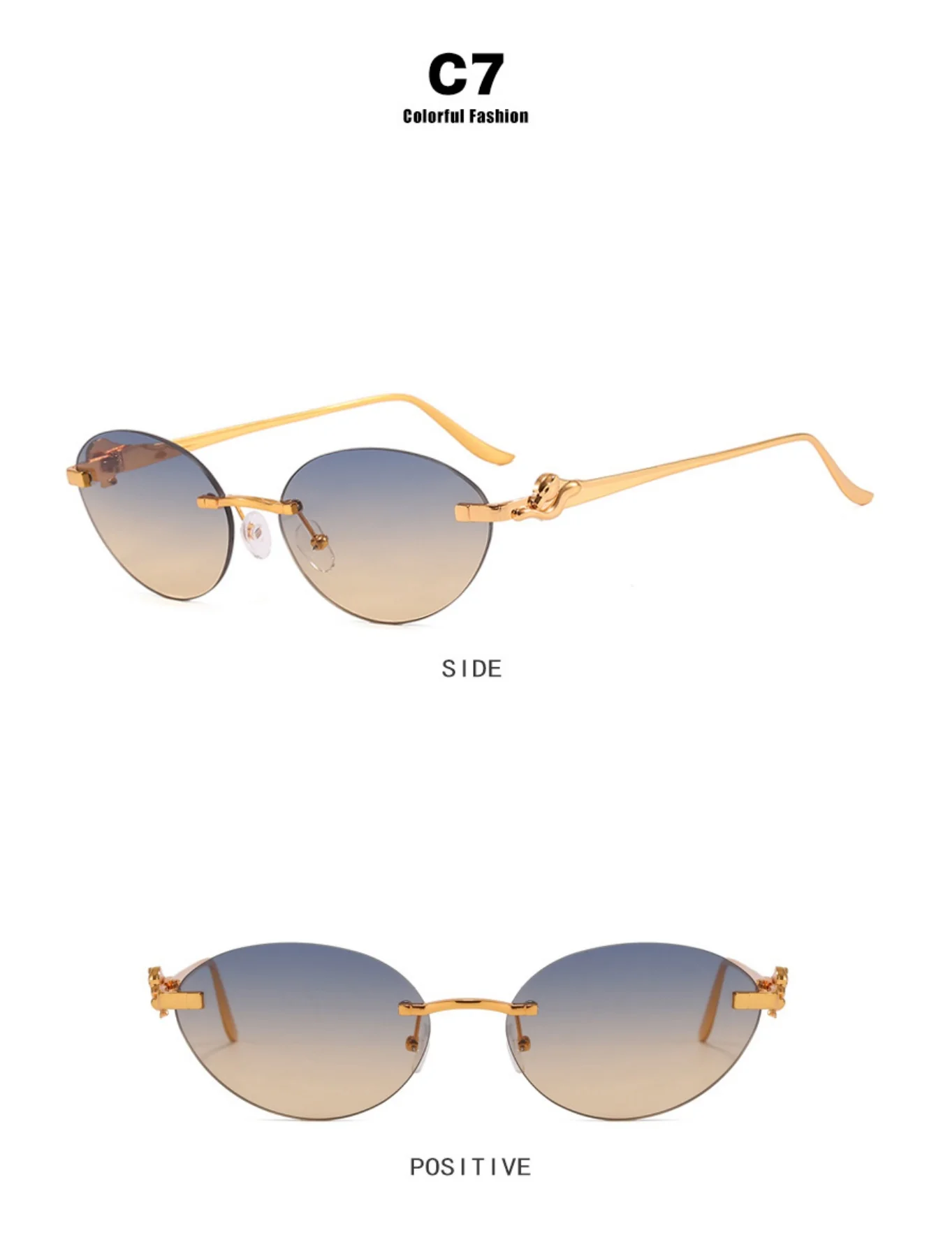 Frameless Oval Sunglasses - Image 18
