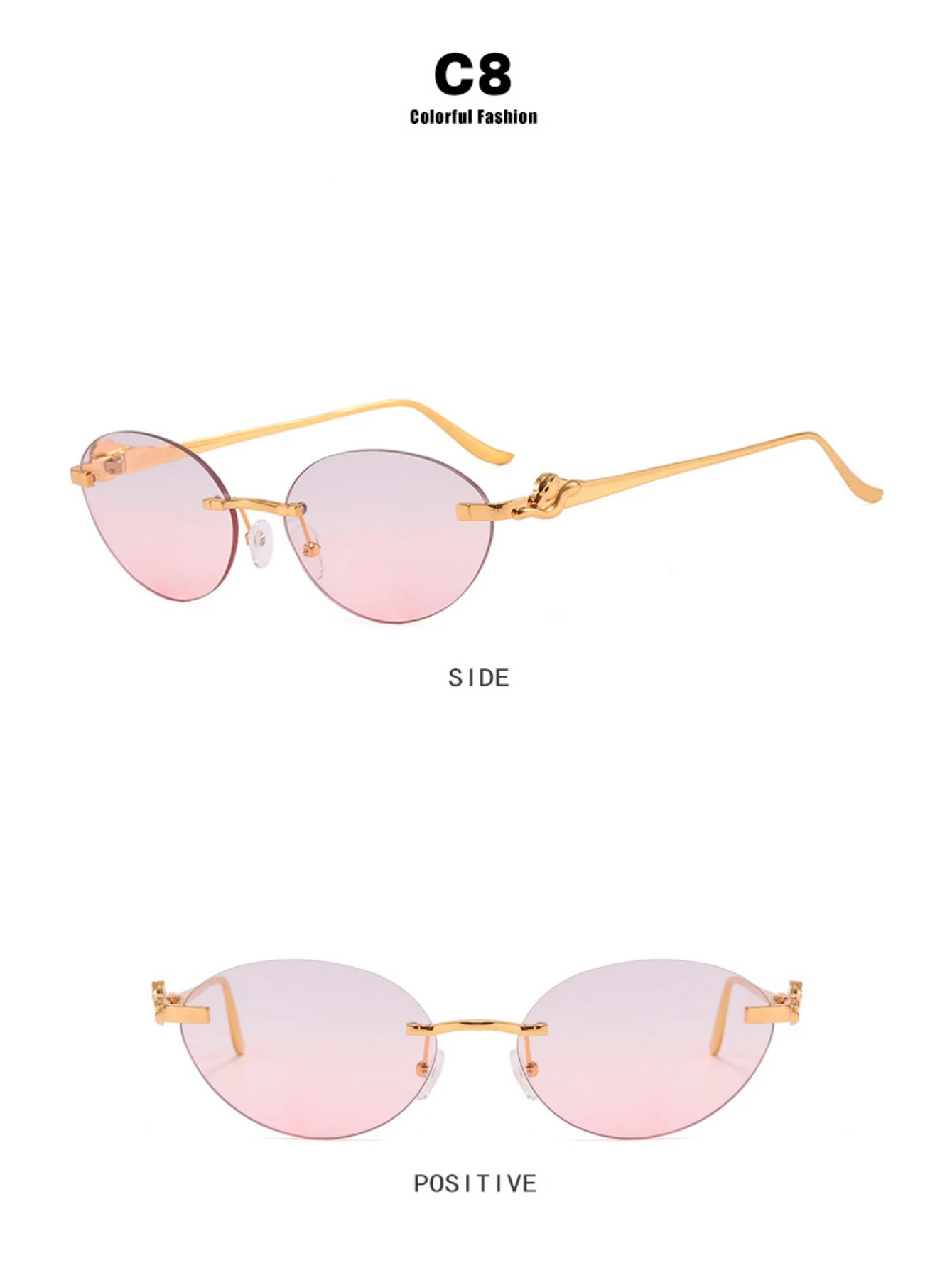 Frameless Oval Sunglasses - Image 20