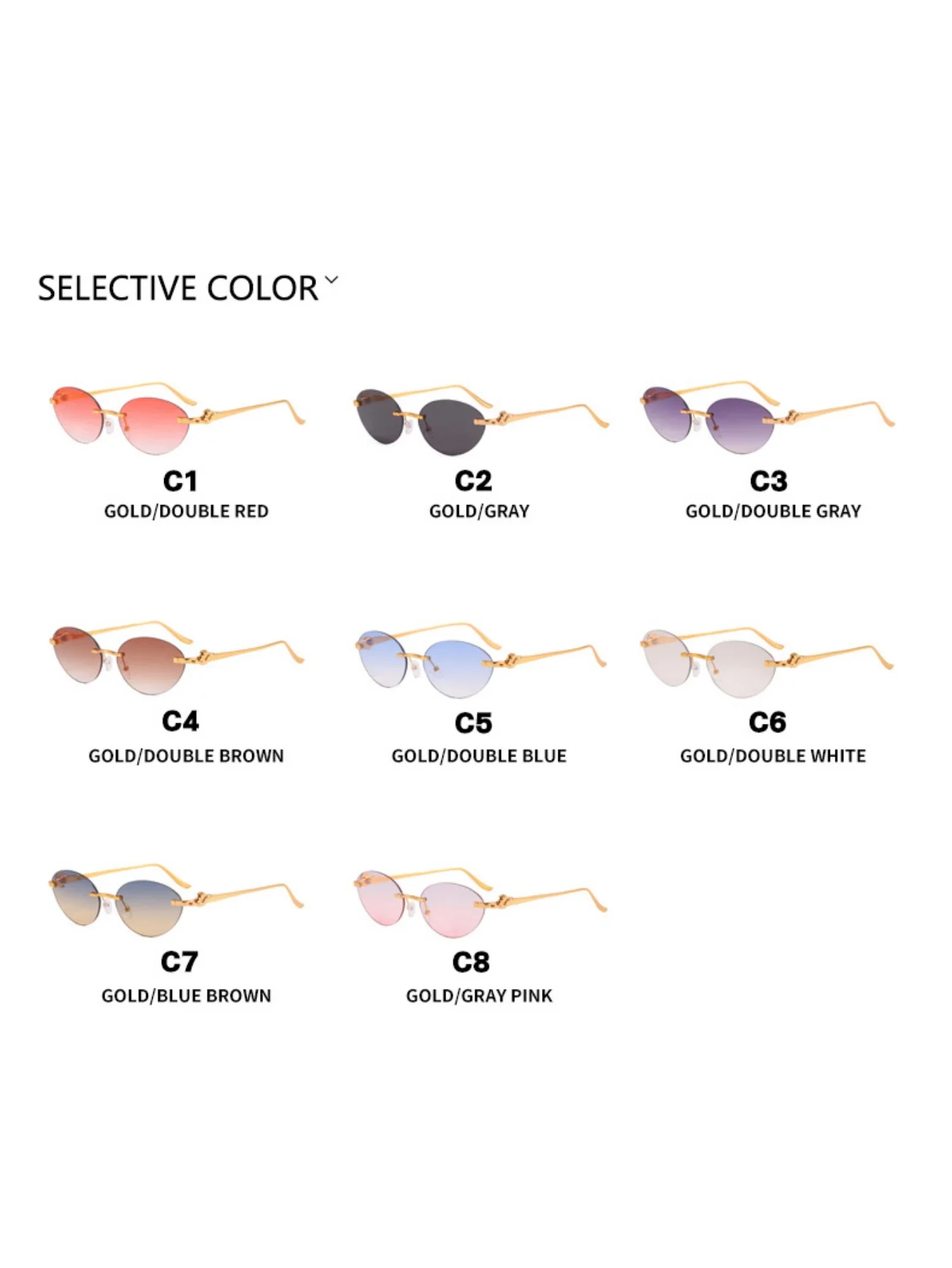 Frameless Oval Sunglasses - Image 4