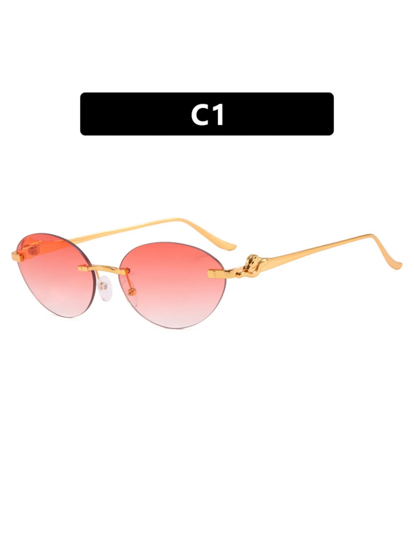 Frameless Oval Sunglasses - Image 5