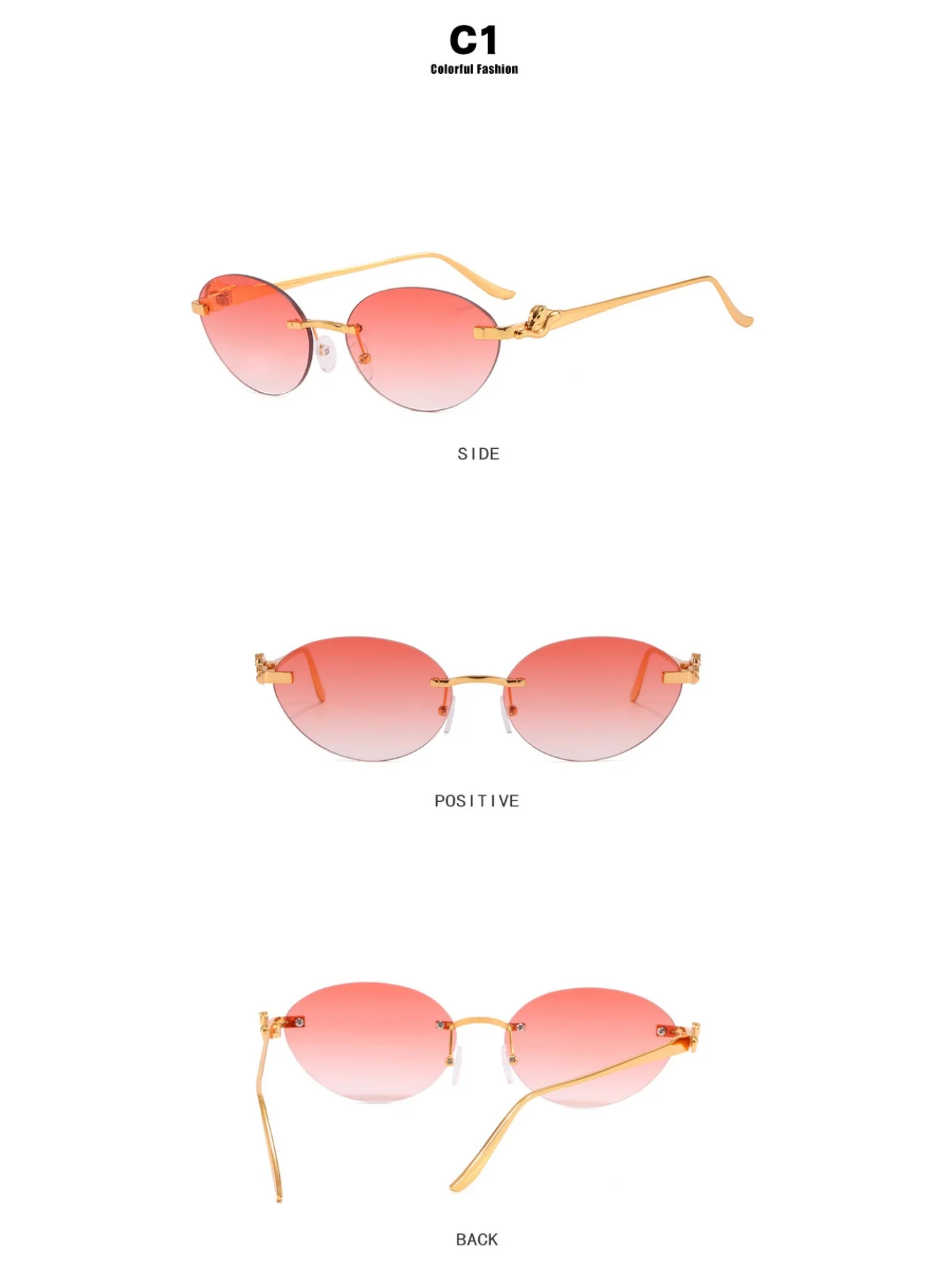 Frameless Oval Sunglasses - Image 6