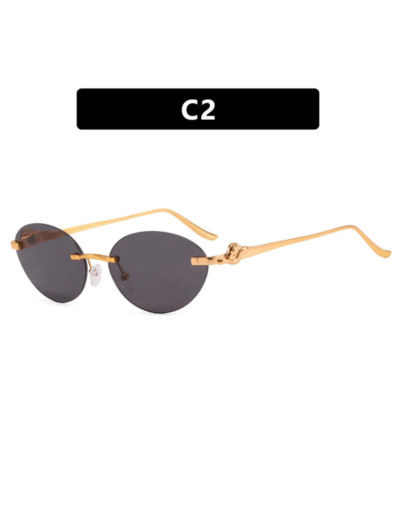 Frameless Oval Sunglasses - Image 7