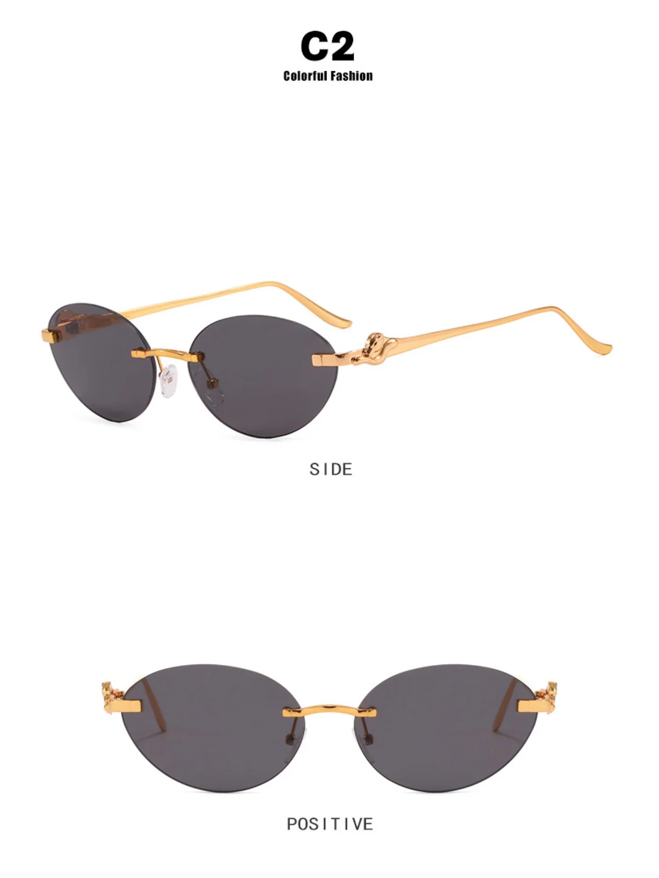 Frameless Oval Sunglasses - Image 8