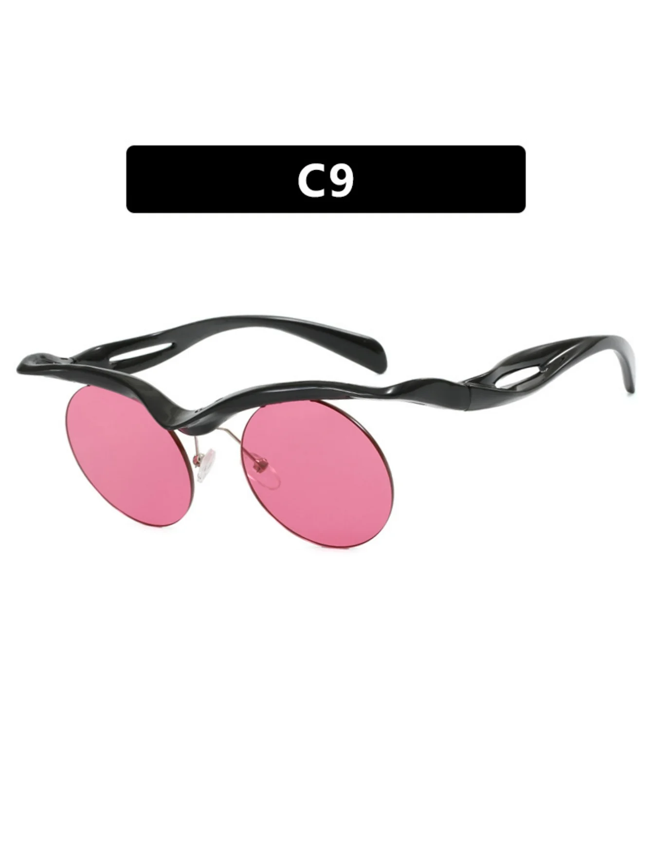 Half-rimmed Round Sunglasses - Image 11