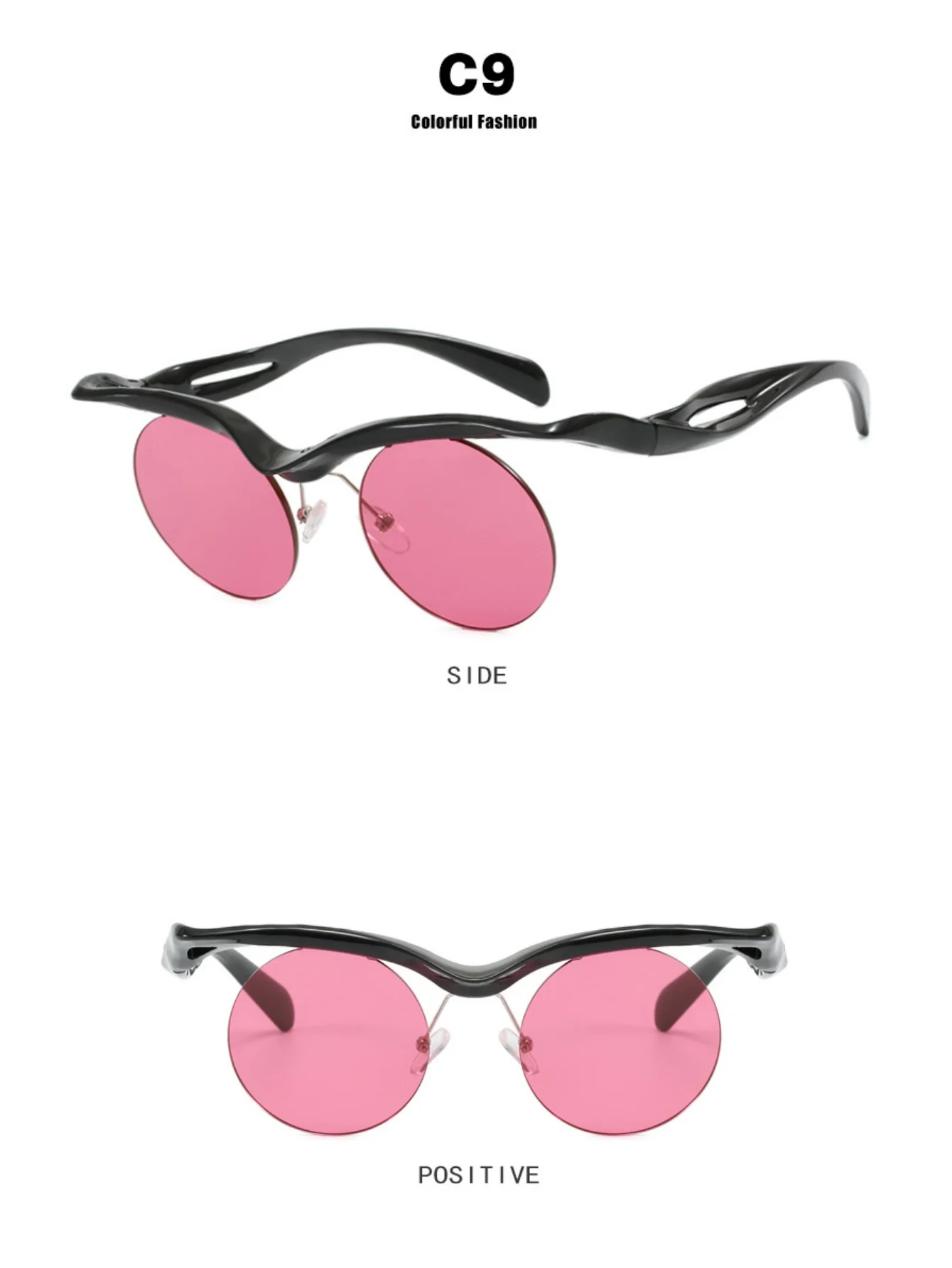 Half-rimmed Round Sunglasses - Image 12