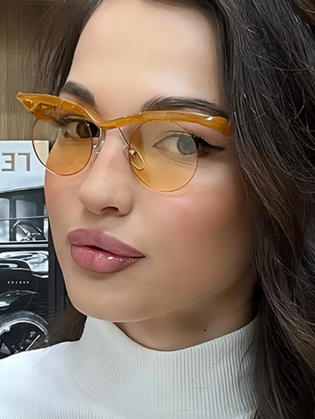 Half-rimmed Round Sunglasses - Image 3