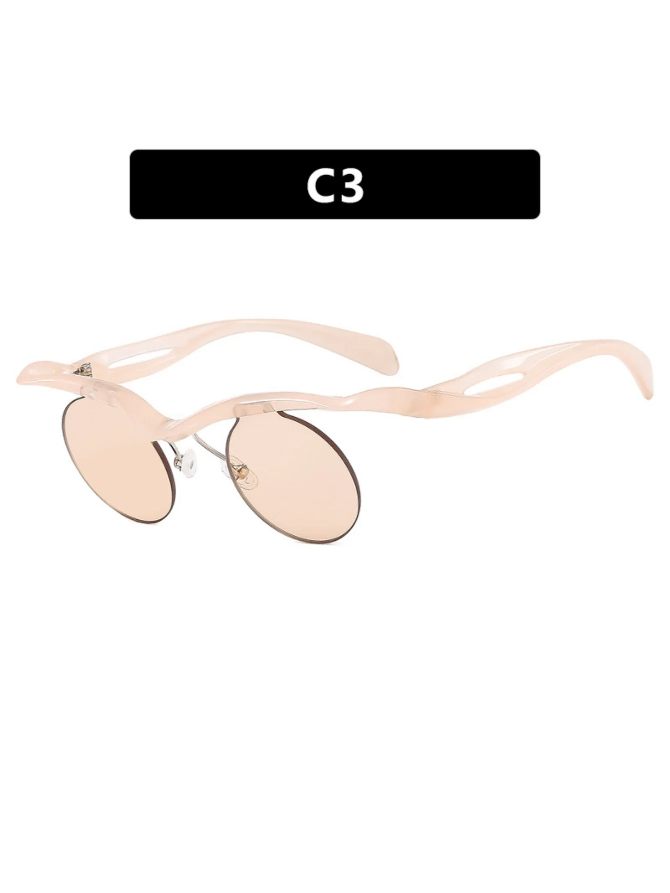 Half-rimmed Round Sunglasses - Image 5
