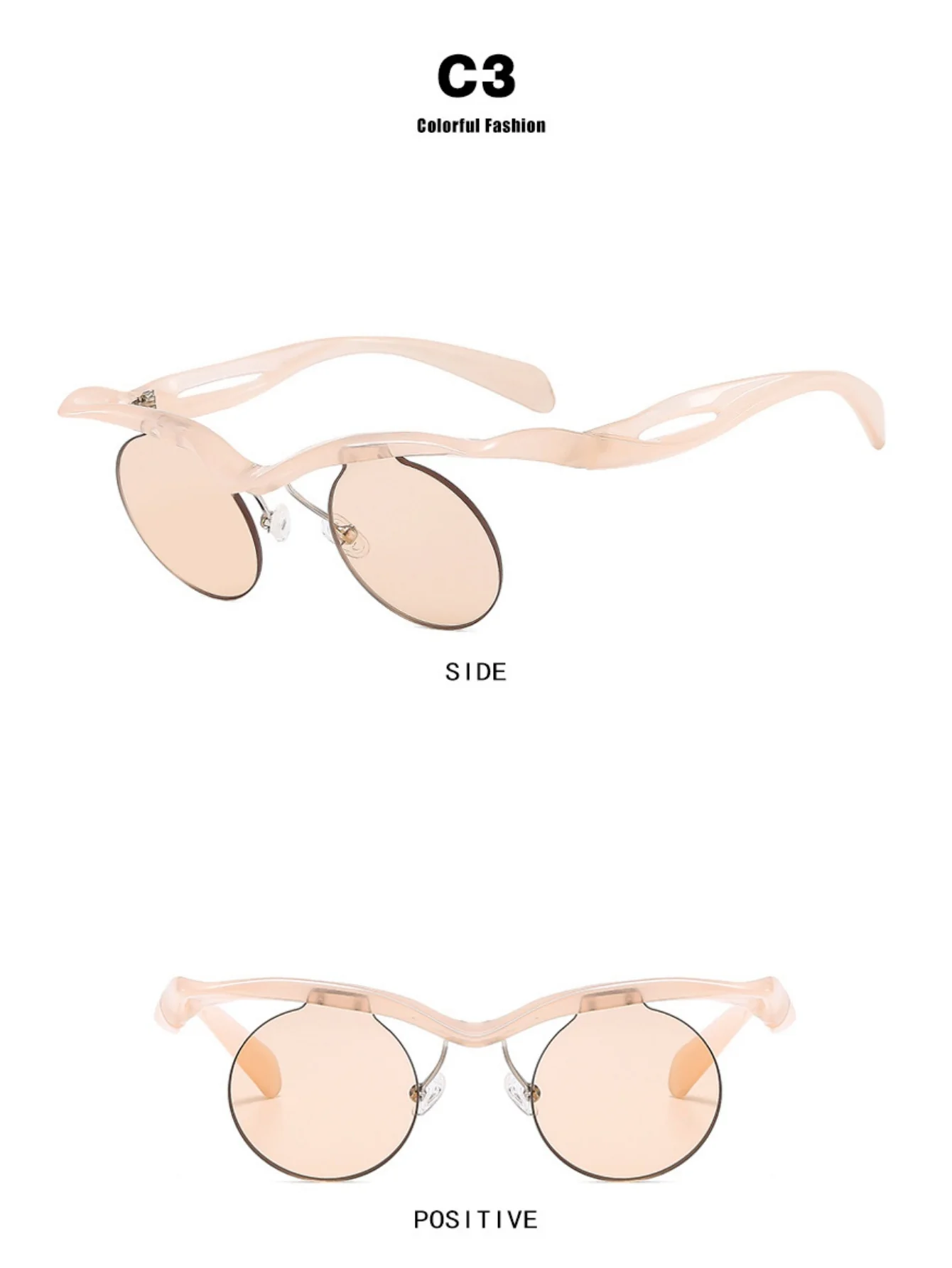 Half-rimmed Round Sunglasses - Image 6