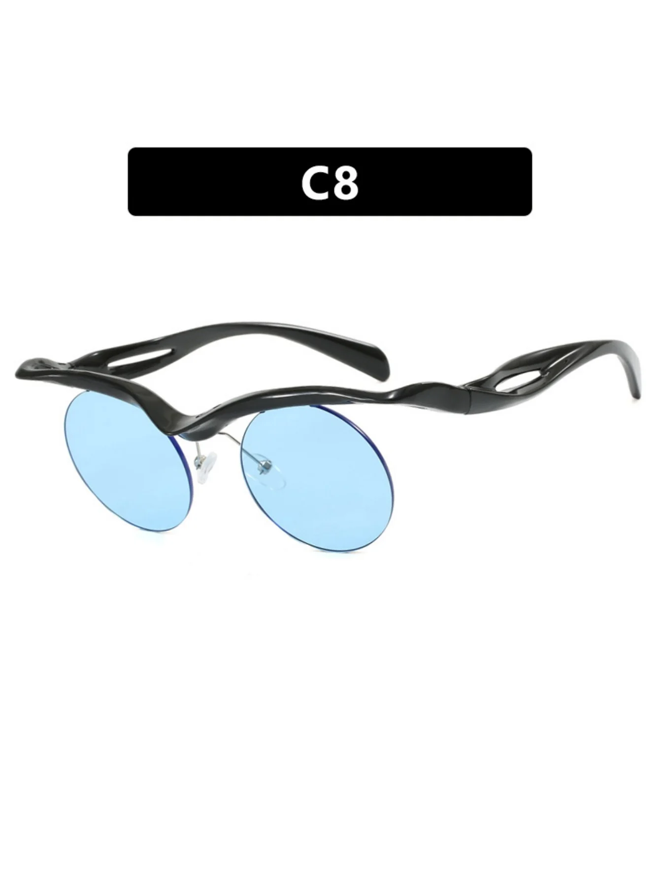 Half-rimmed Round Sunglasses - Image 9