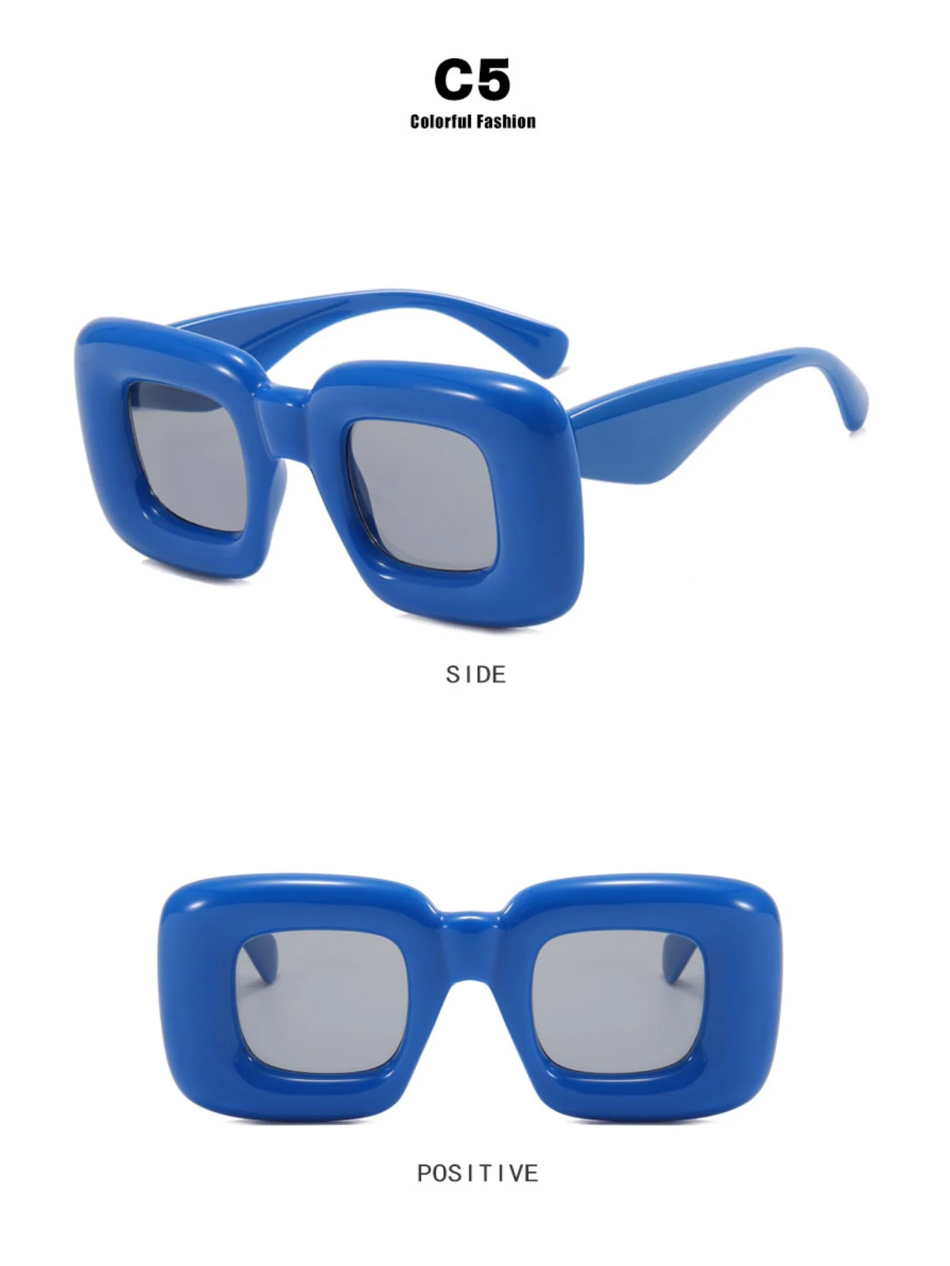 Irregular Full-rim Square Fashion Glasses - Image 14