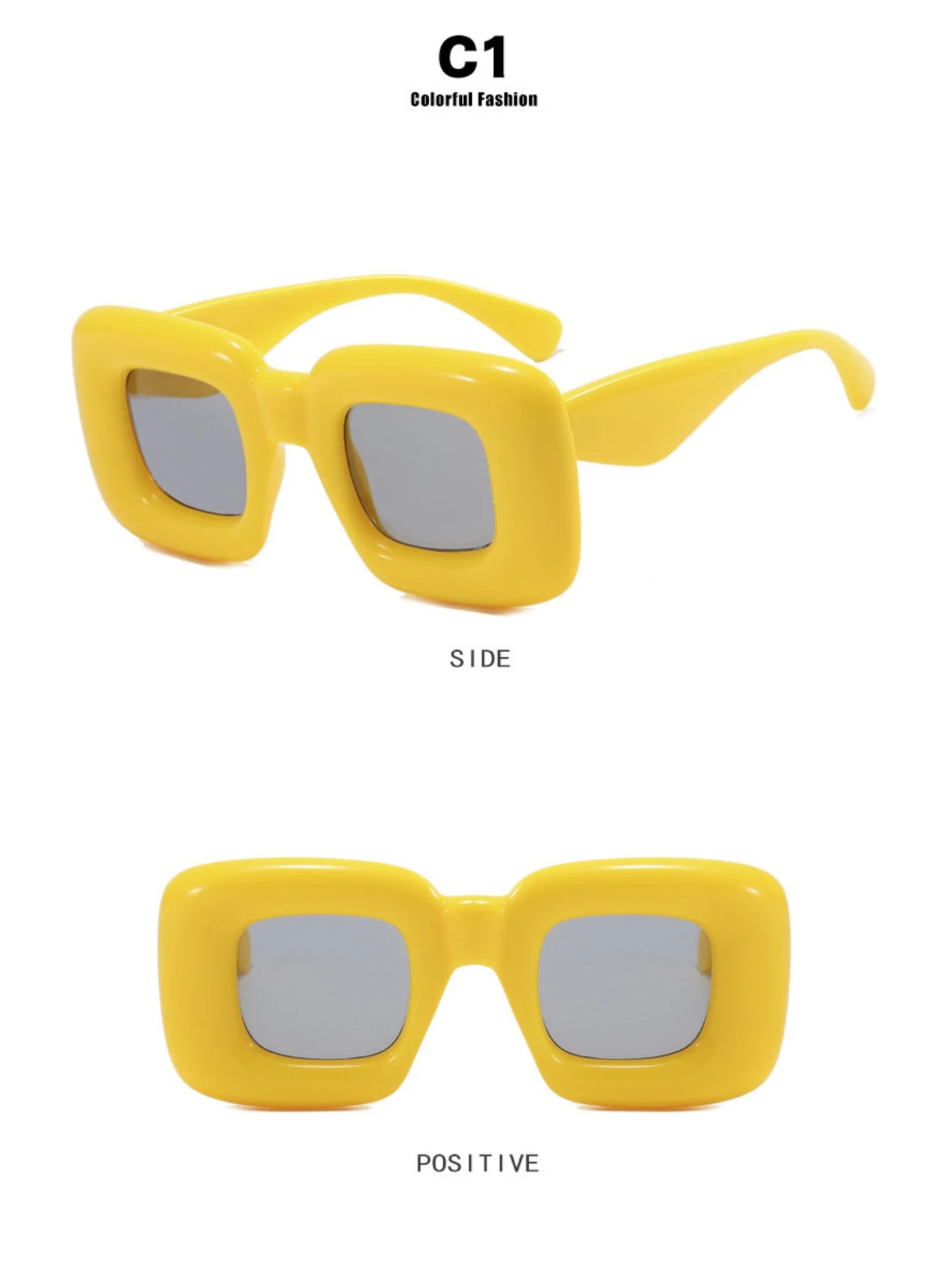 Irregular Full-rim Square Fashion Glasses - Image 6