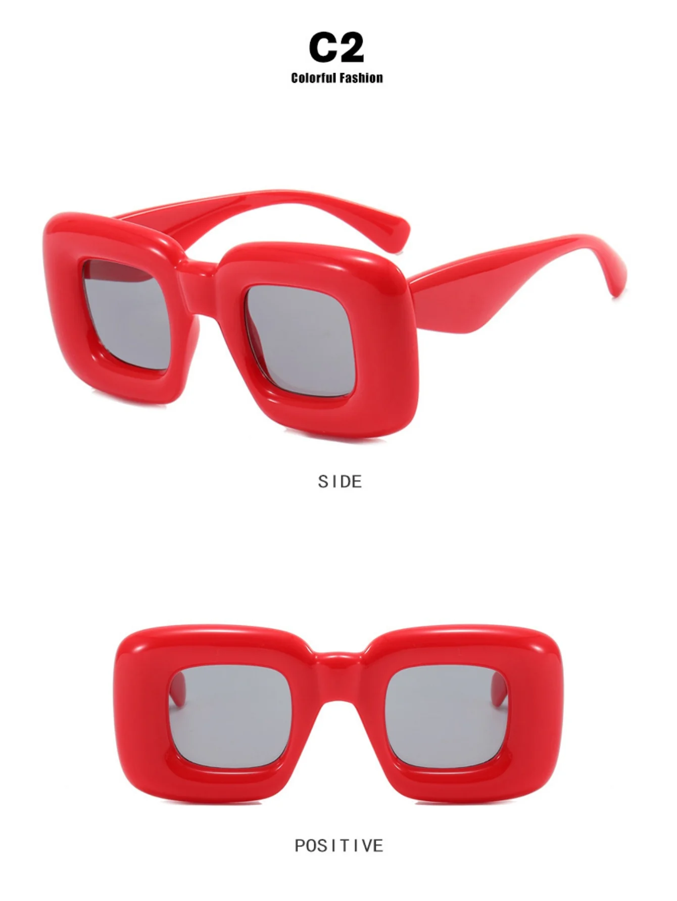 Irregular Full-rim Square Fashion Glasses - Image 8