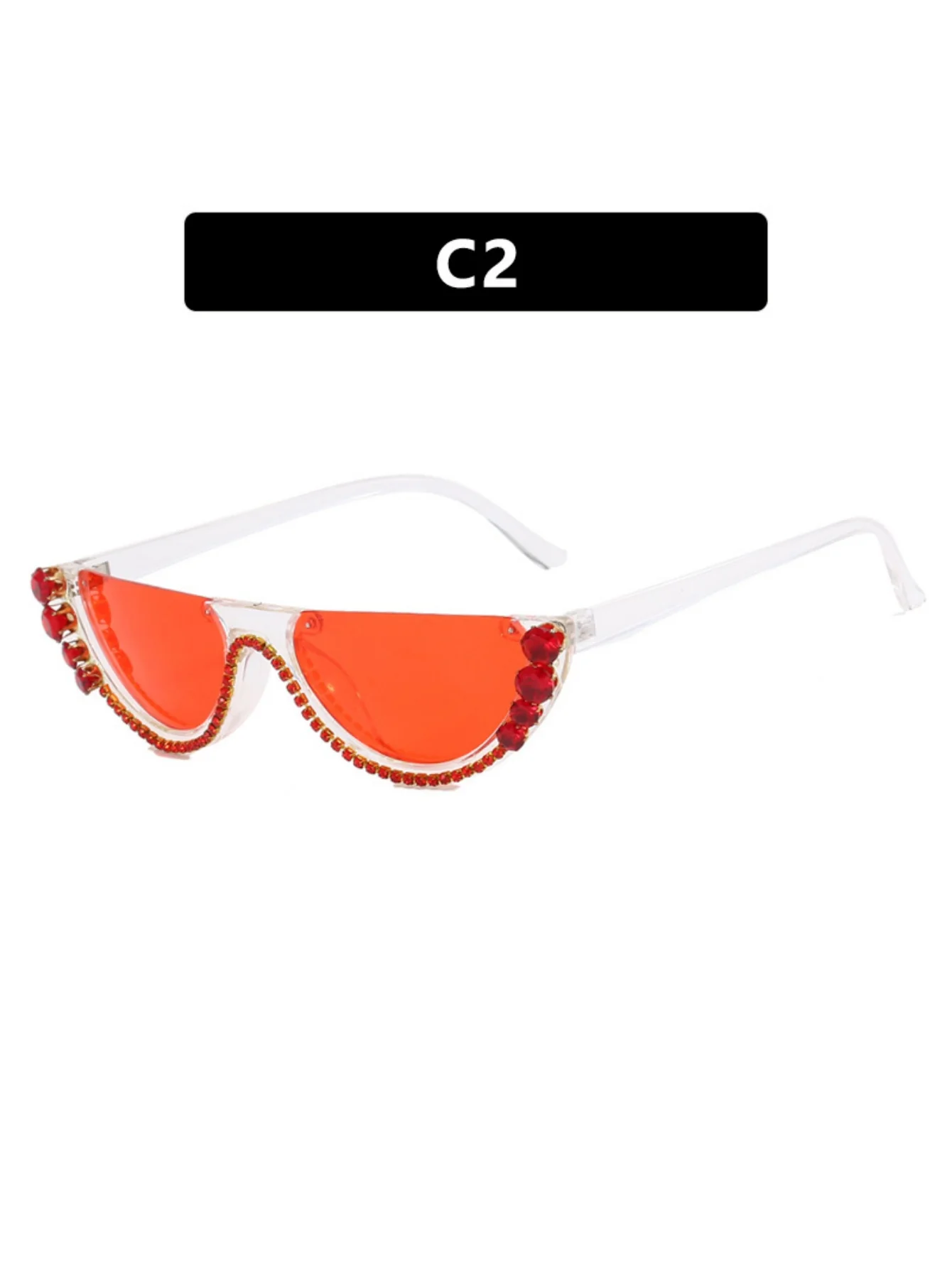 Rhinestone Half-rimmed Sunglasses - Image 5