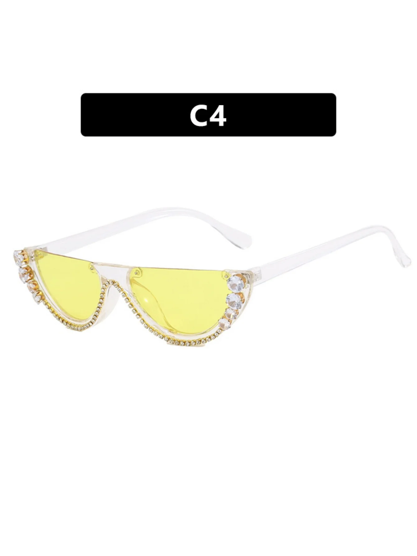 Rhinestone Half-rimmed Sunglasses - Image 7