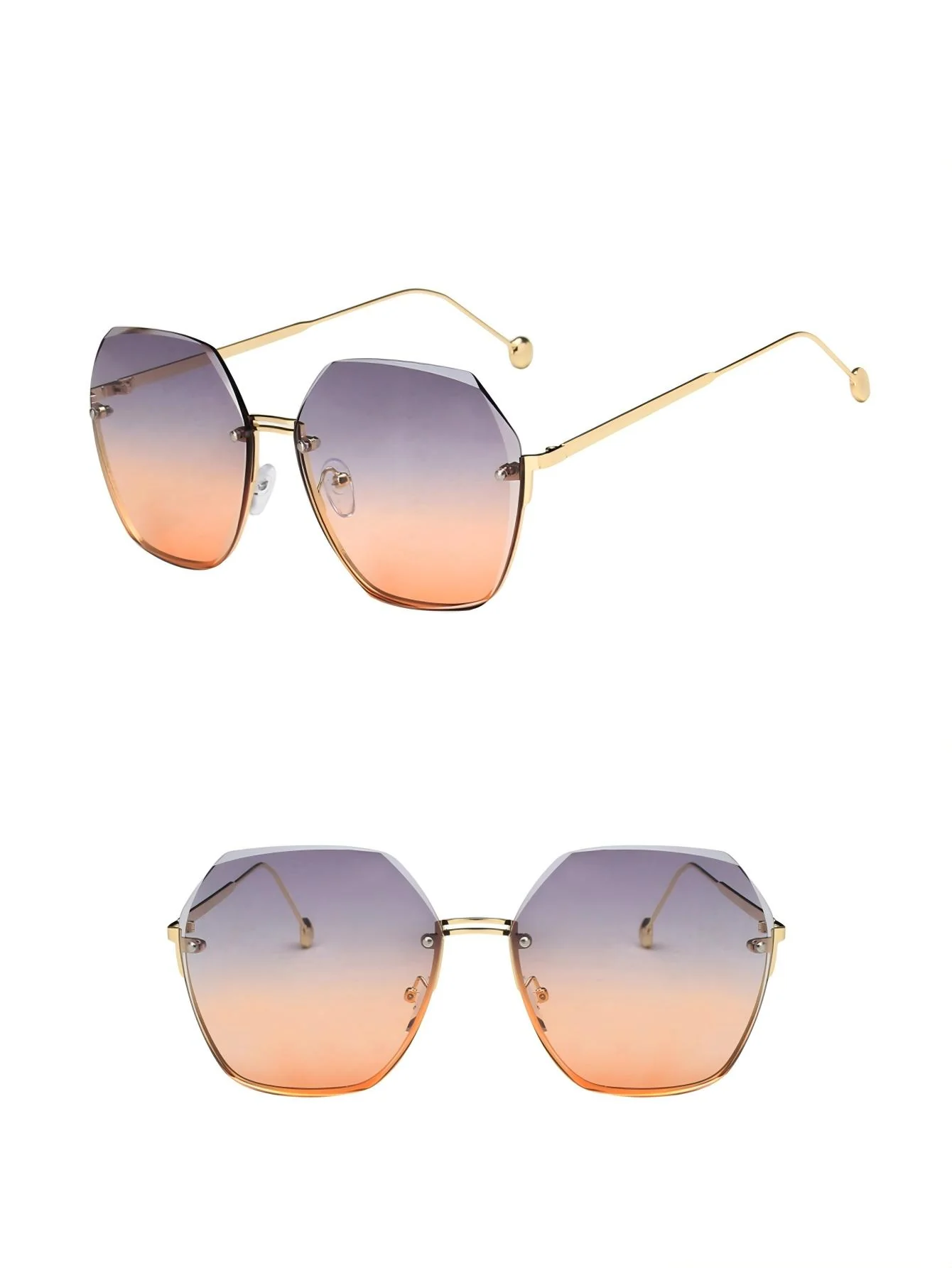 Frameless Polygonal Fashion Glasses - Image 3