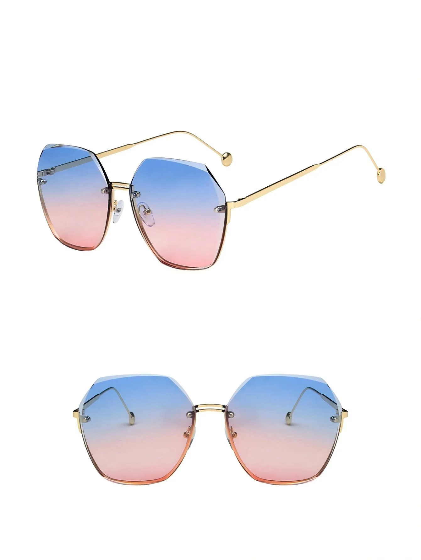 Frameless Polygonal Fashion Glasses - Image 5