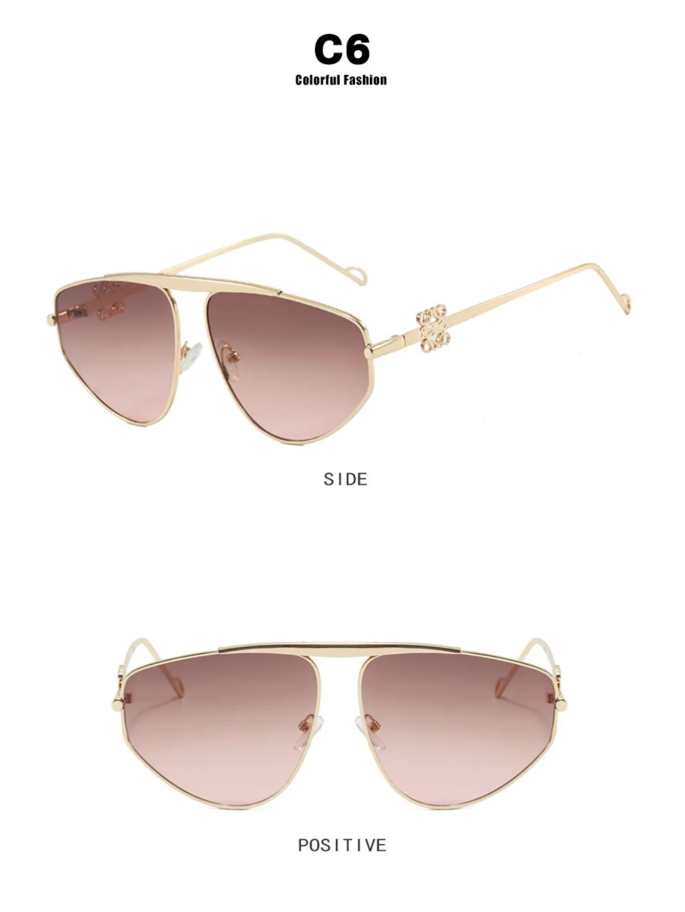 Frameless Aviator Sunglasses - Image 9