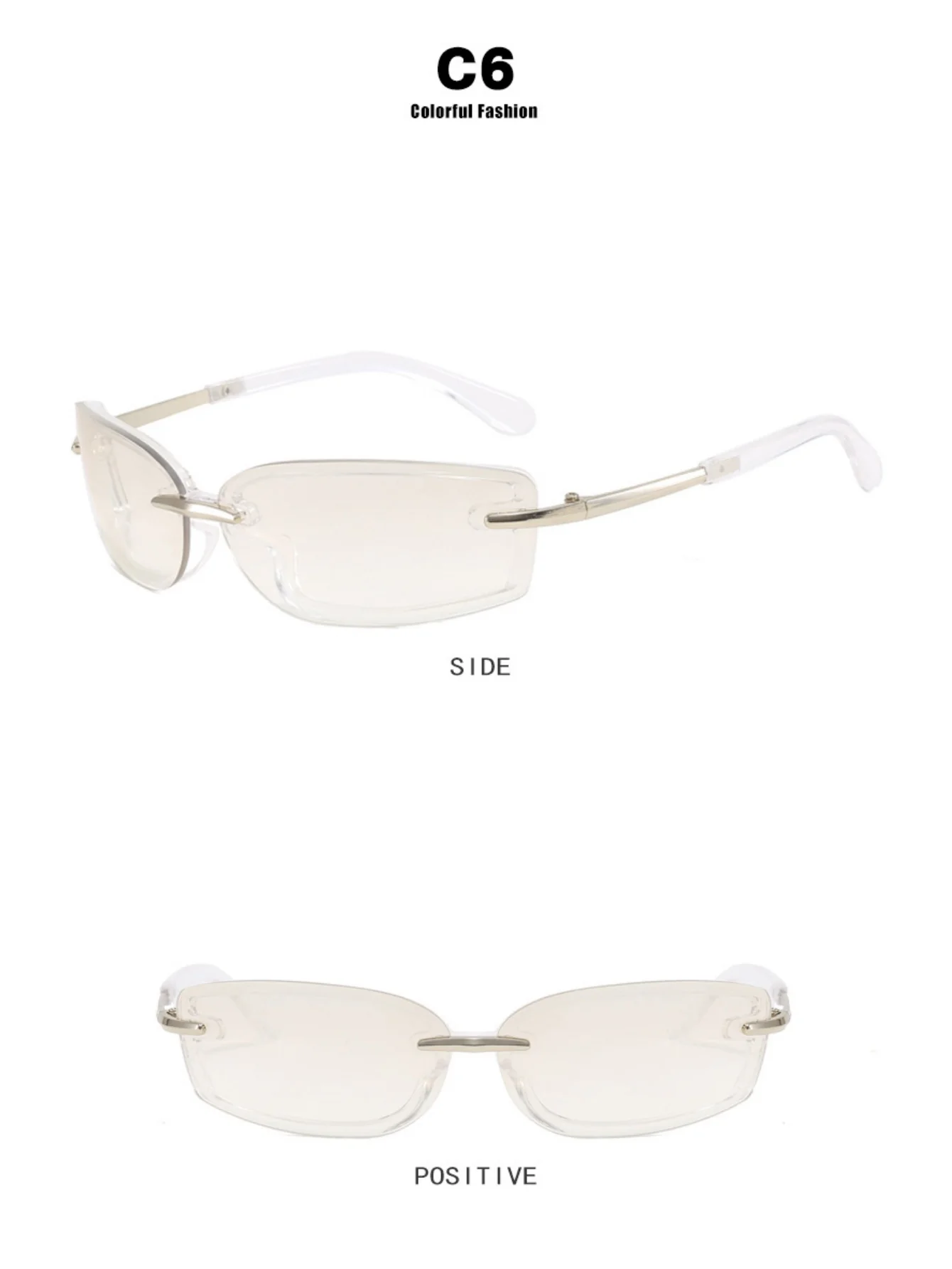 Frameless Square Sunglasses - Image 15