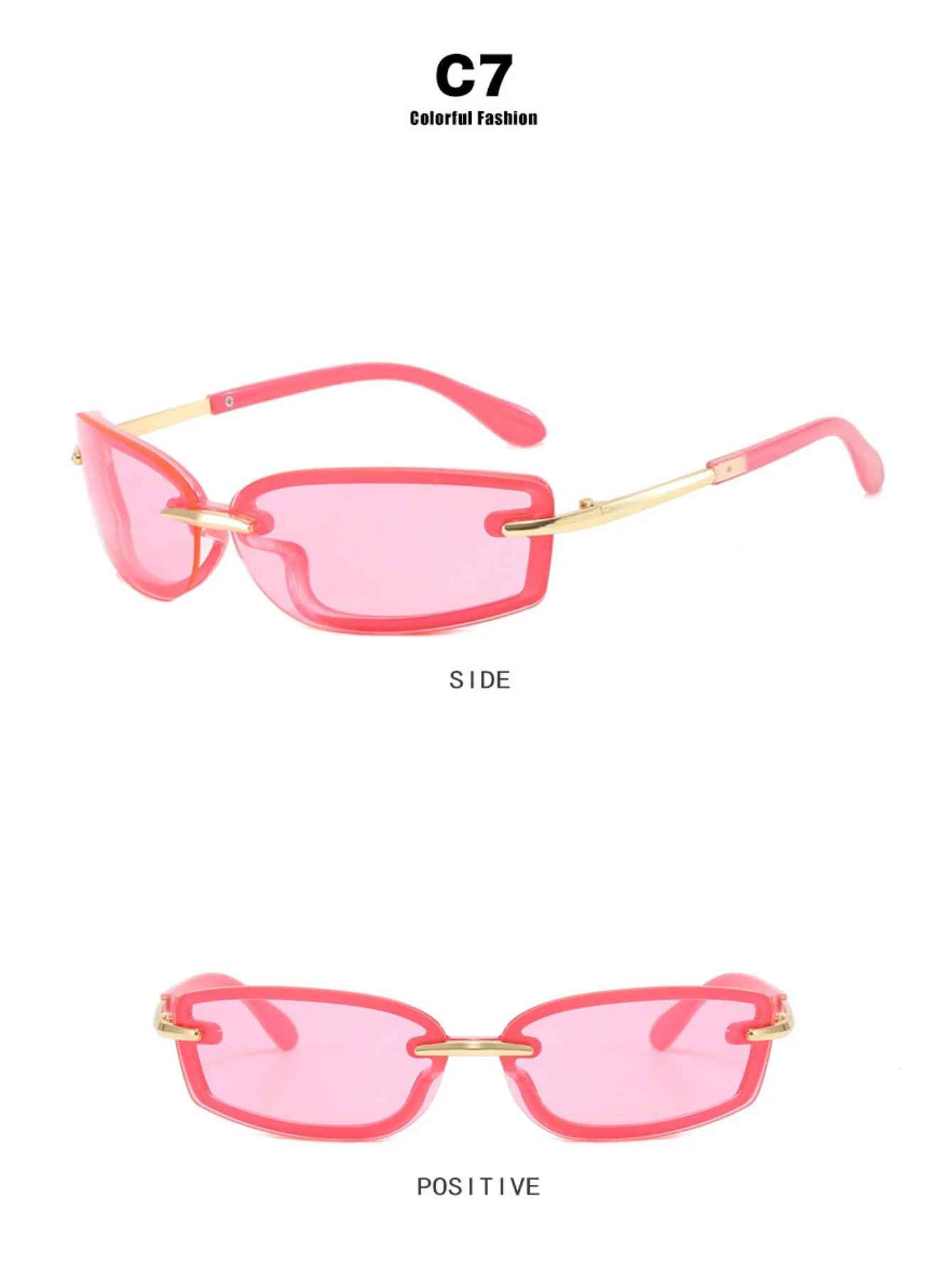Frameless Square Sunglasses - Image 17